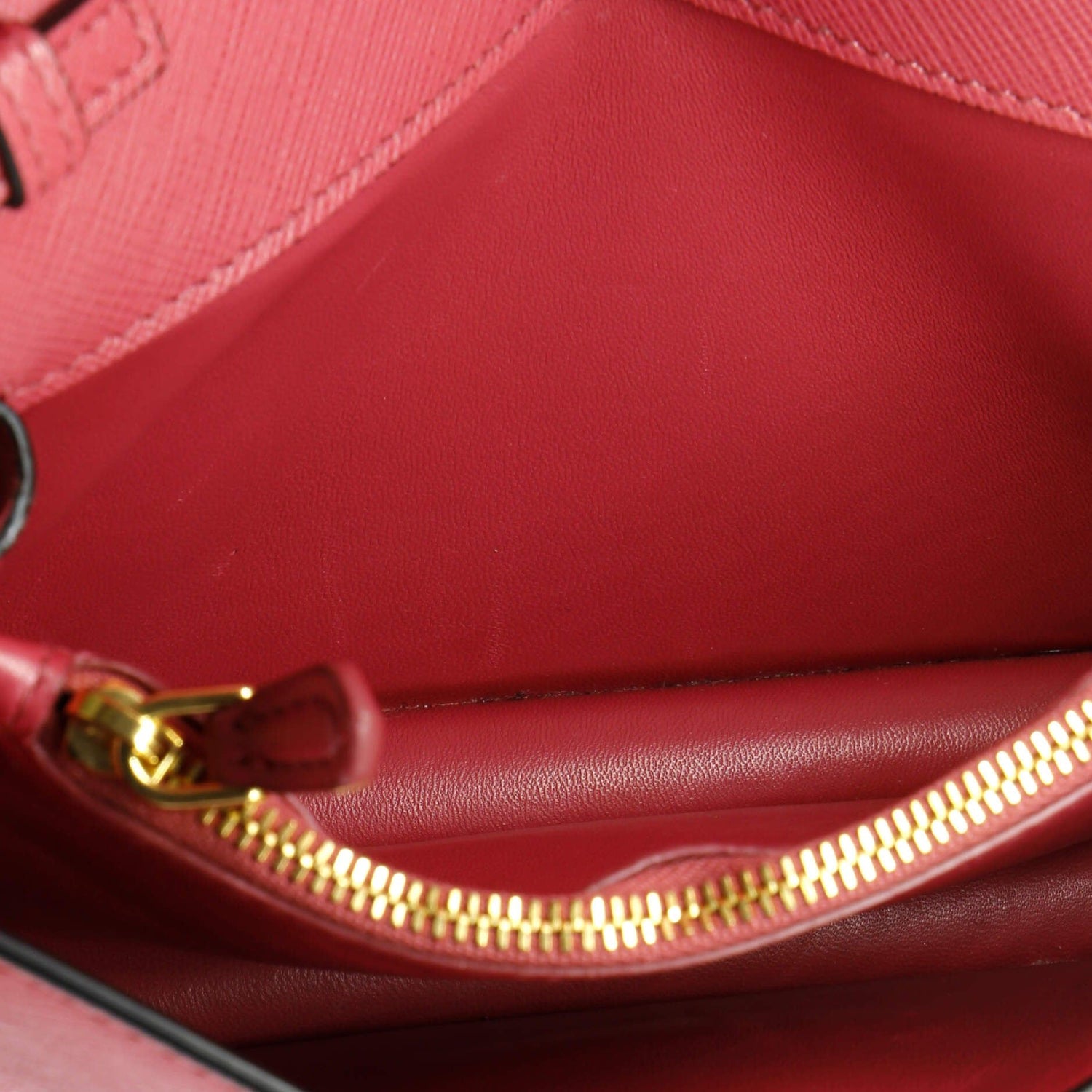 Prada Flip Lock Wallet On Chain Clutch Saffiano Leather Small