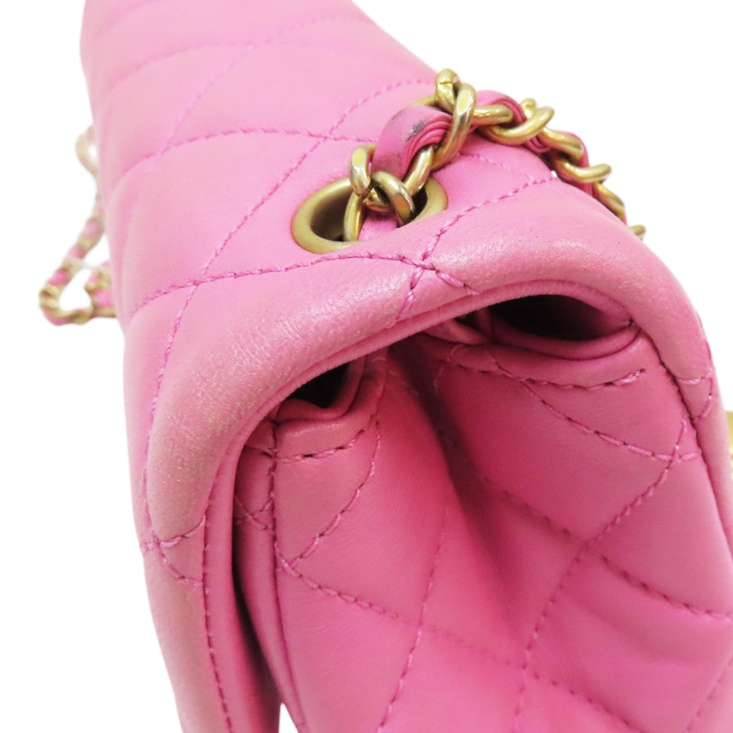 Chanel Matelasse Coco 17 Pearl Crush Shoulder Lambskin Pink Gold Metal