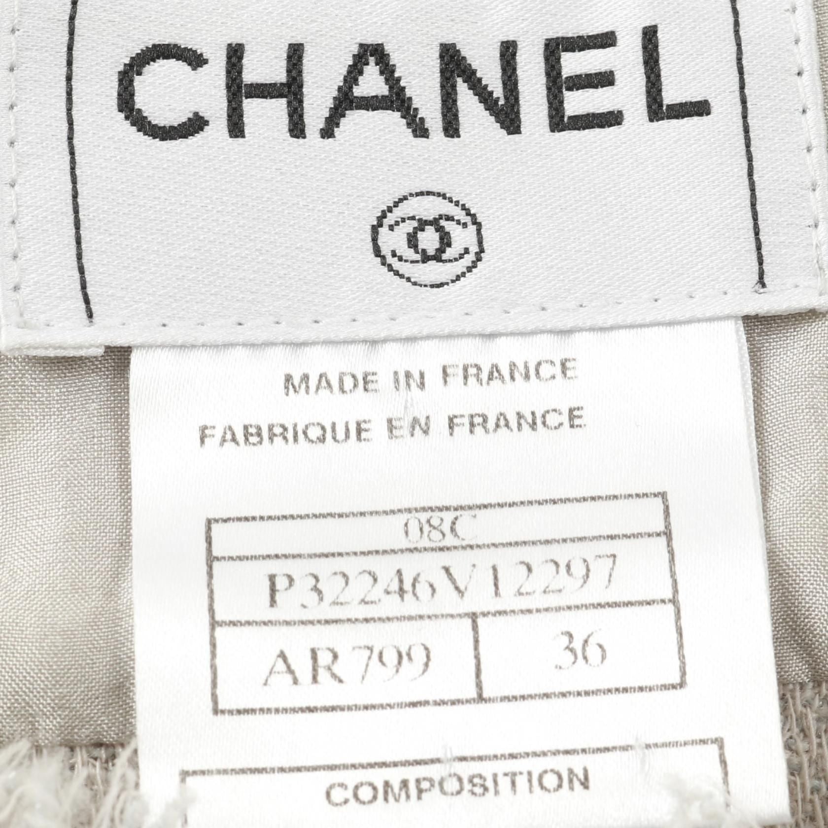 Chanel Gray Coco Button Blouse Wool Nylon P 32246