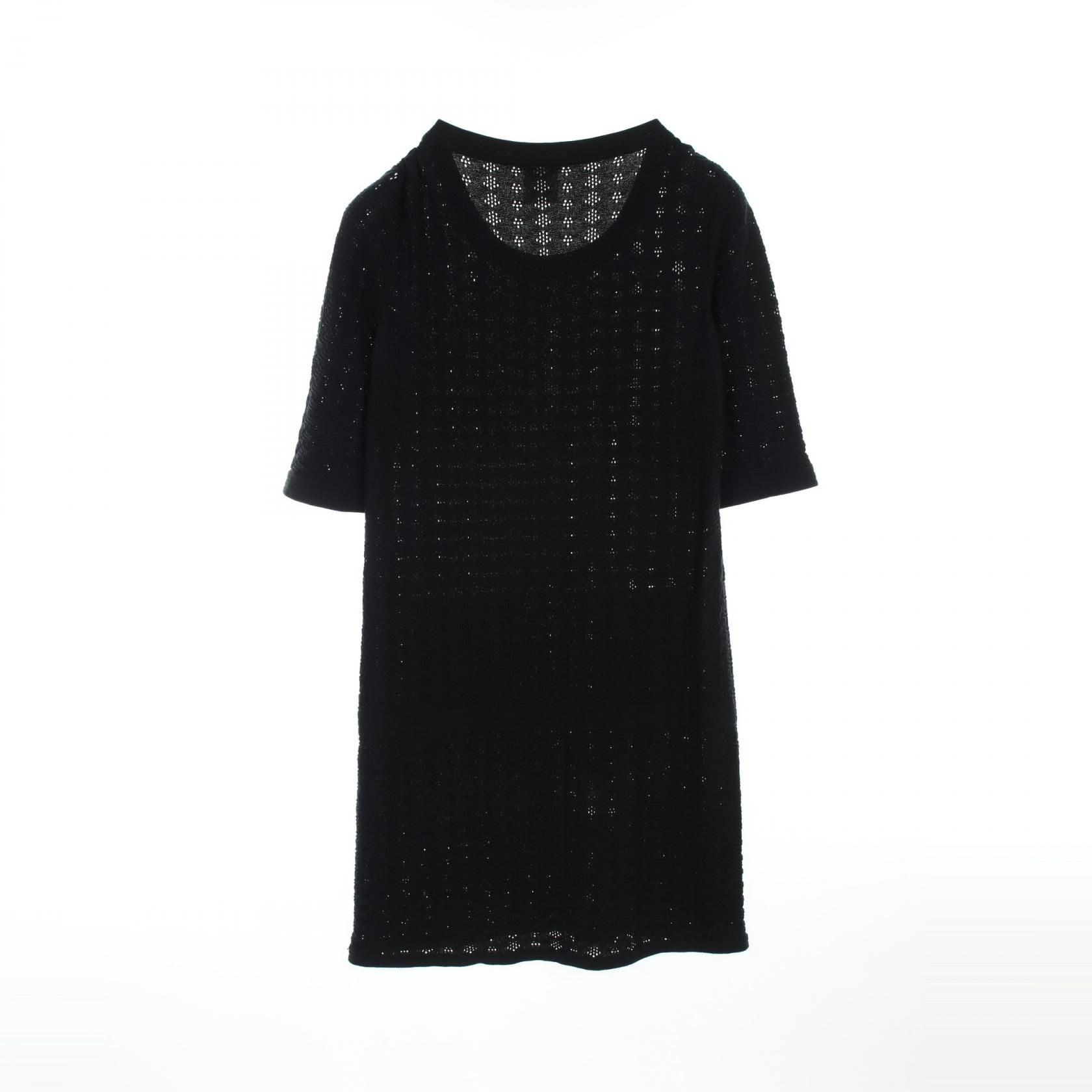 Chanel Black Coco Mark Button Dress Cotton P 45651