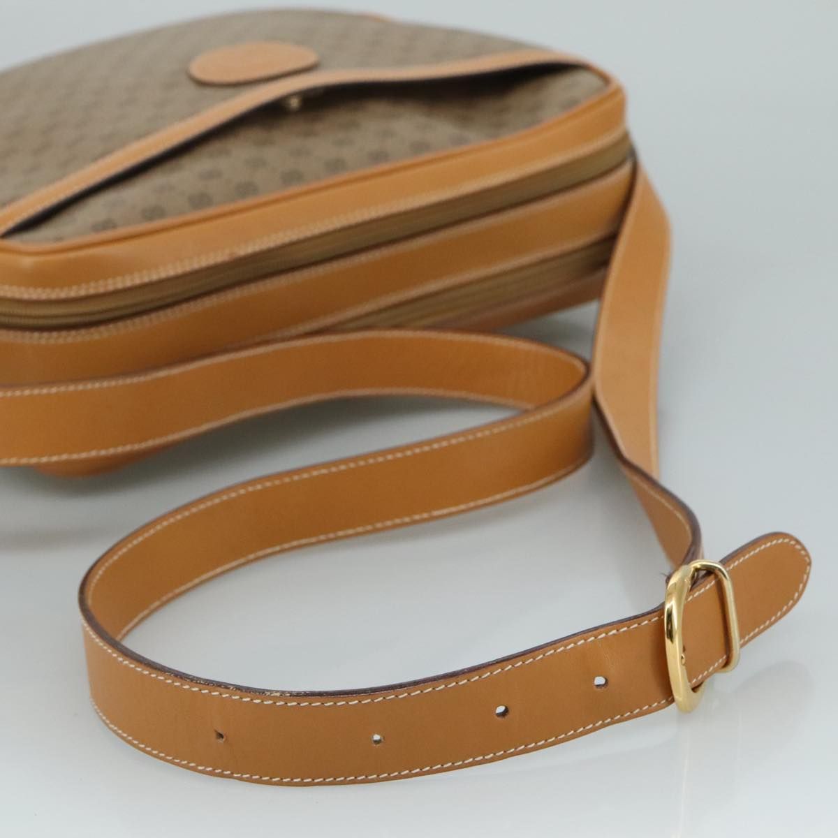 Gucci Micro Gg Supreme Shoulder Bag Pvc Beige Auth