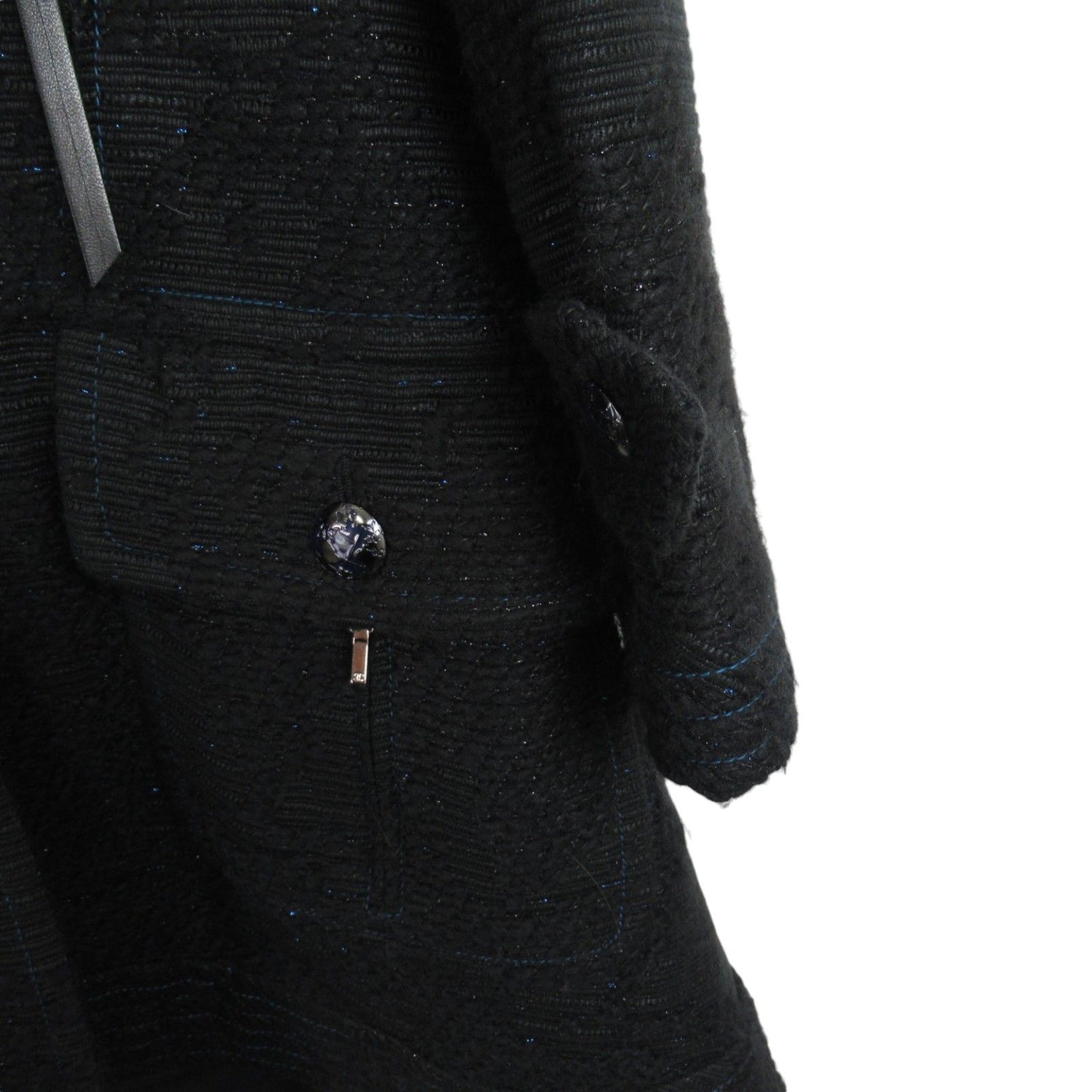 Chanel Black Acrylic Windbreaker Coat P 47025v 34989