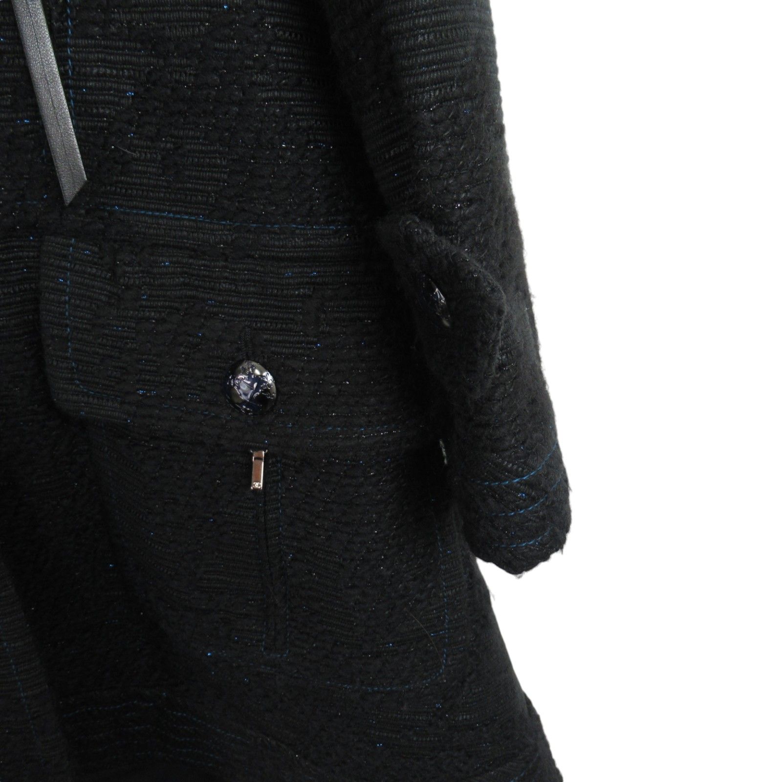 Chanel Black Acrylic Windbreaker Coat P 47025v 34989