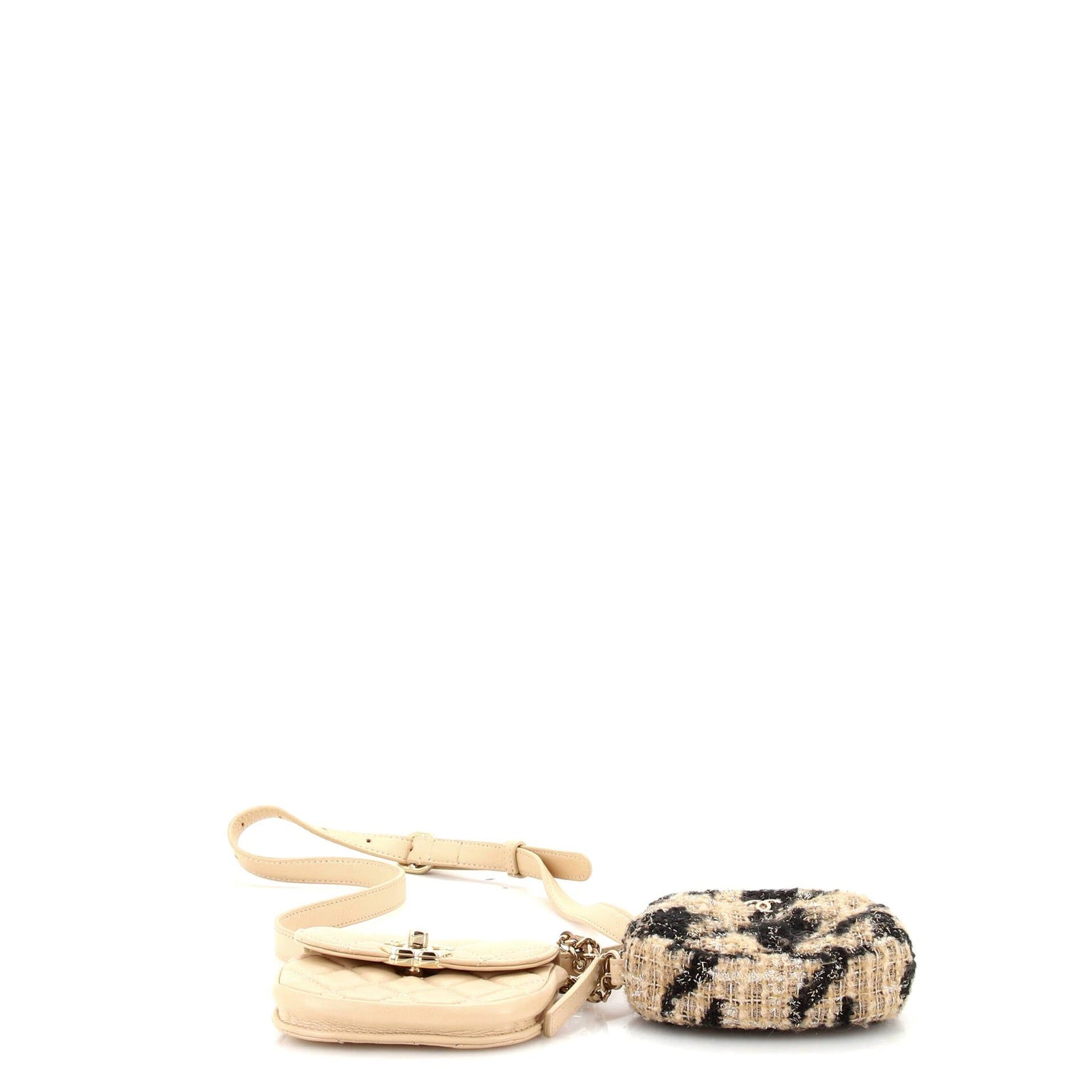 Chanel CC Waist Bag With Coin Purse Quilted Lambskin And Tweed
