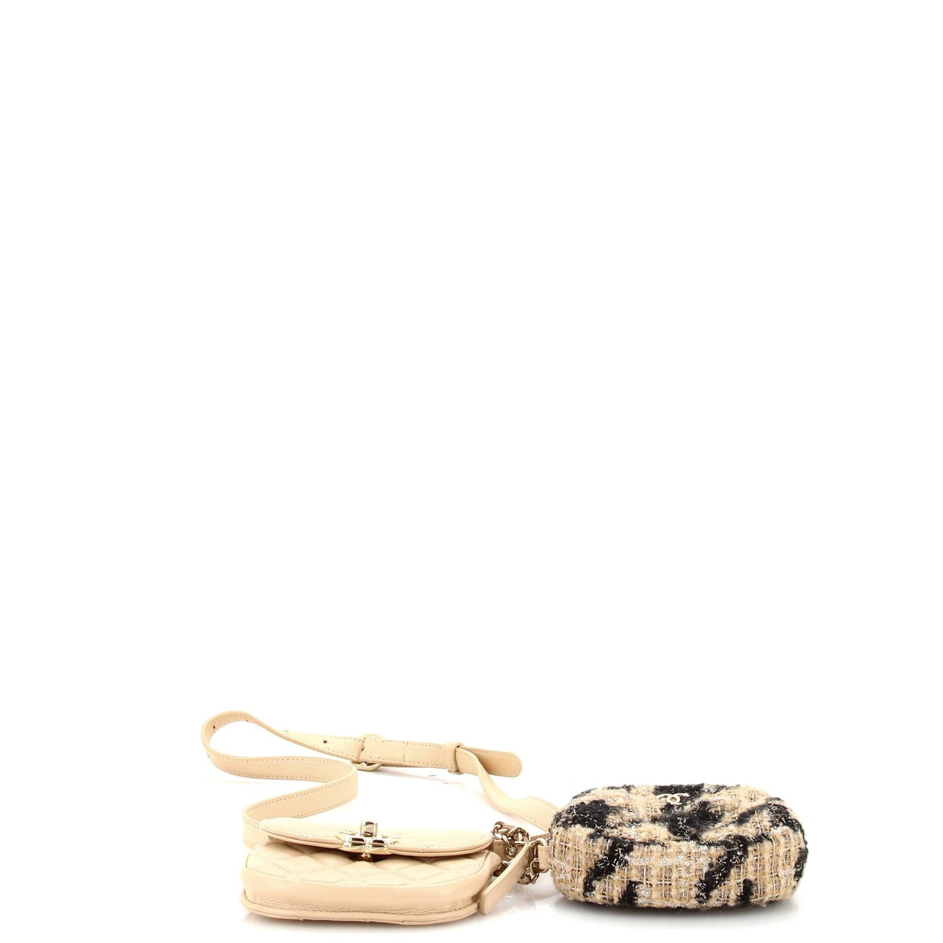 Chanel CC Waist Bag With Coin Purse Quilted Lambskin And Tweed