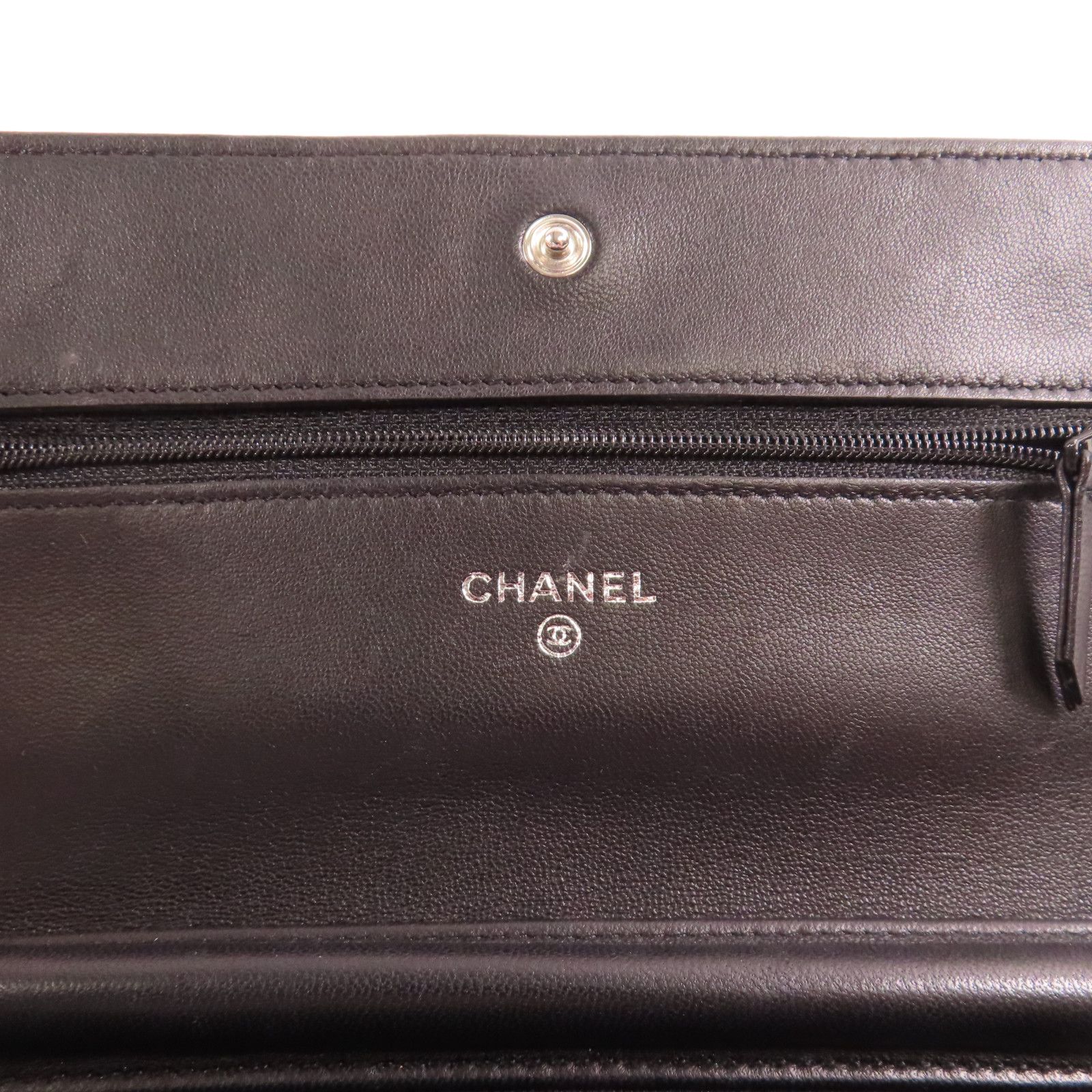 Chanel Lambskin Camellia Embossed Wallet on Chain WOC
