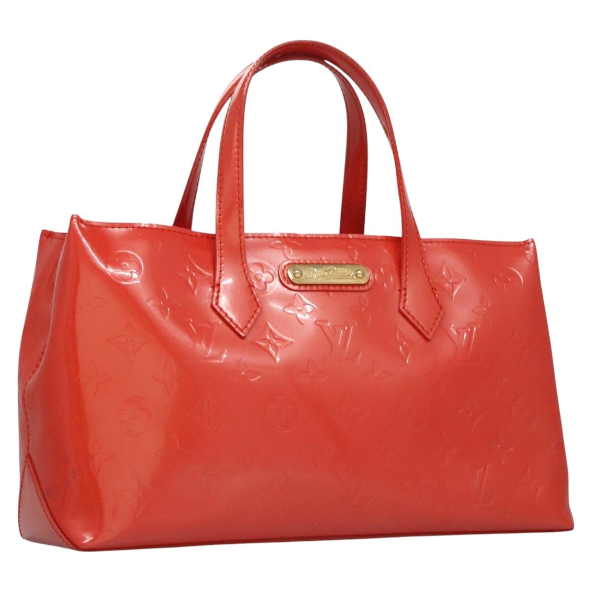 Louis Vuitton Vernis Wilshire Pm Hand Bag Orenge M 93644 Lv Auth