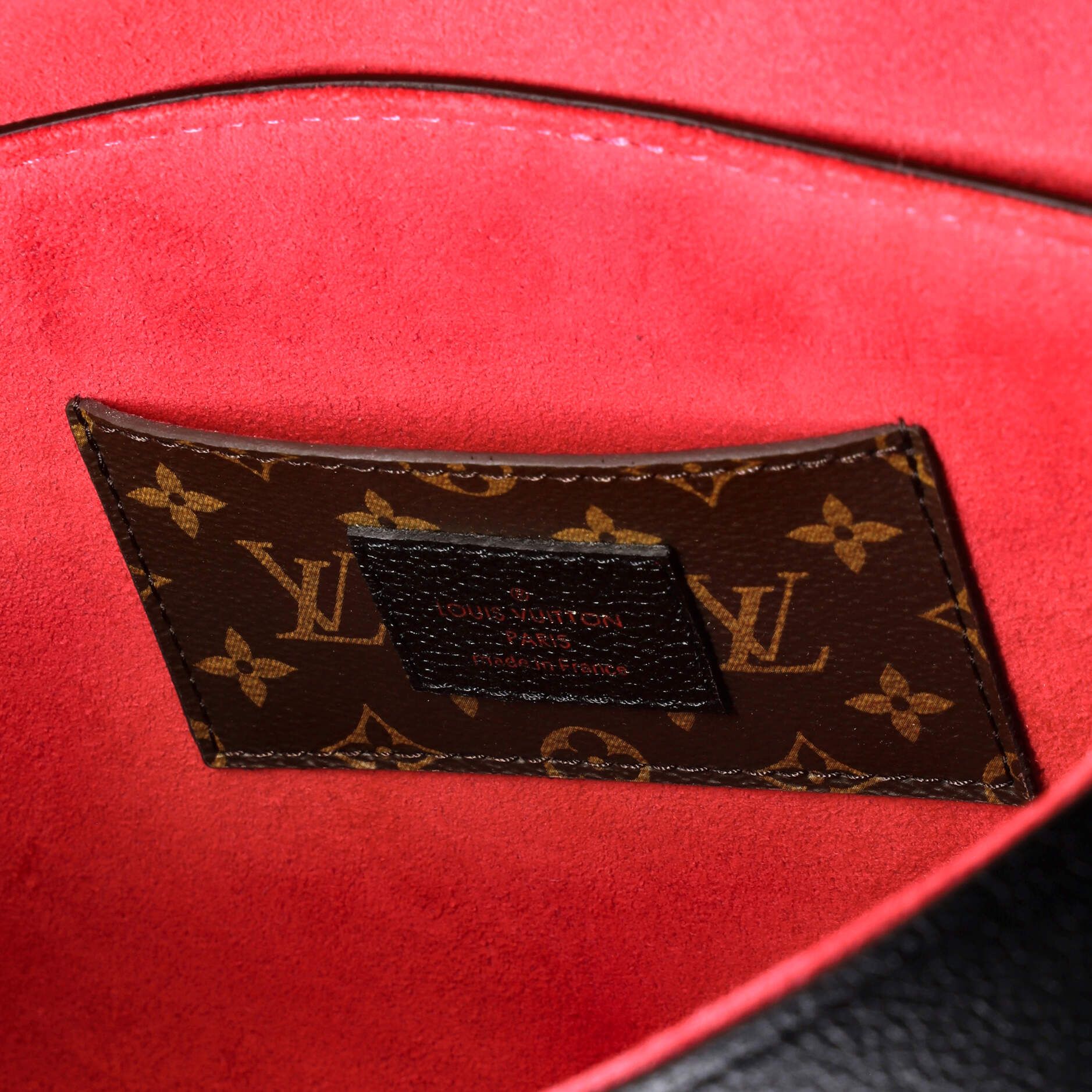Louis Vuitton Twist Handbag Leather And Monogram Teddy Shearling Mm