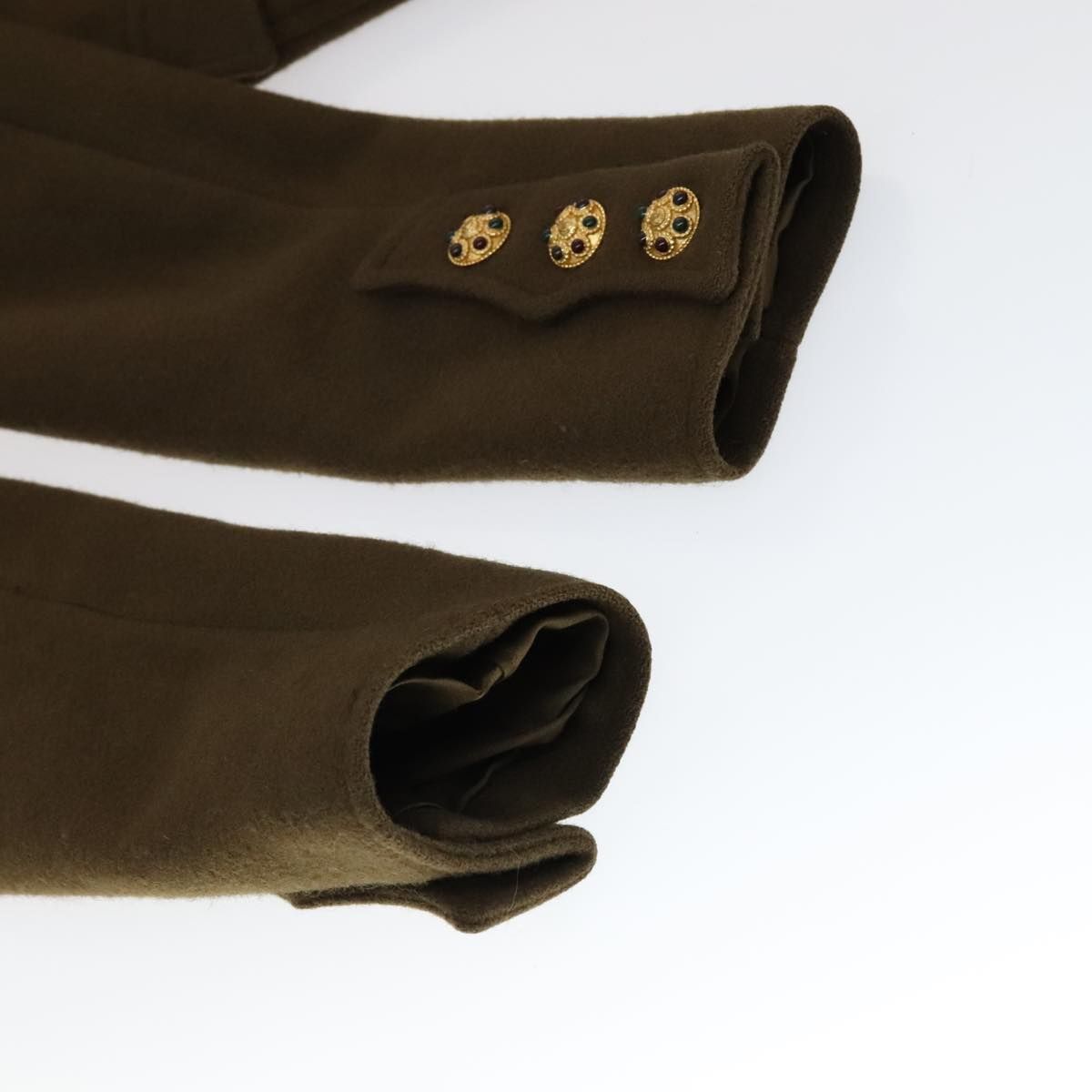 Chanel Jacket Wool Brown Cc Auth