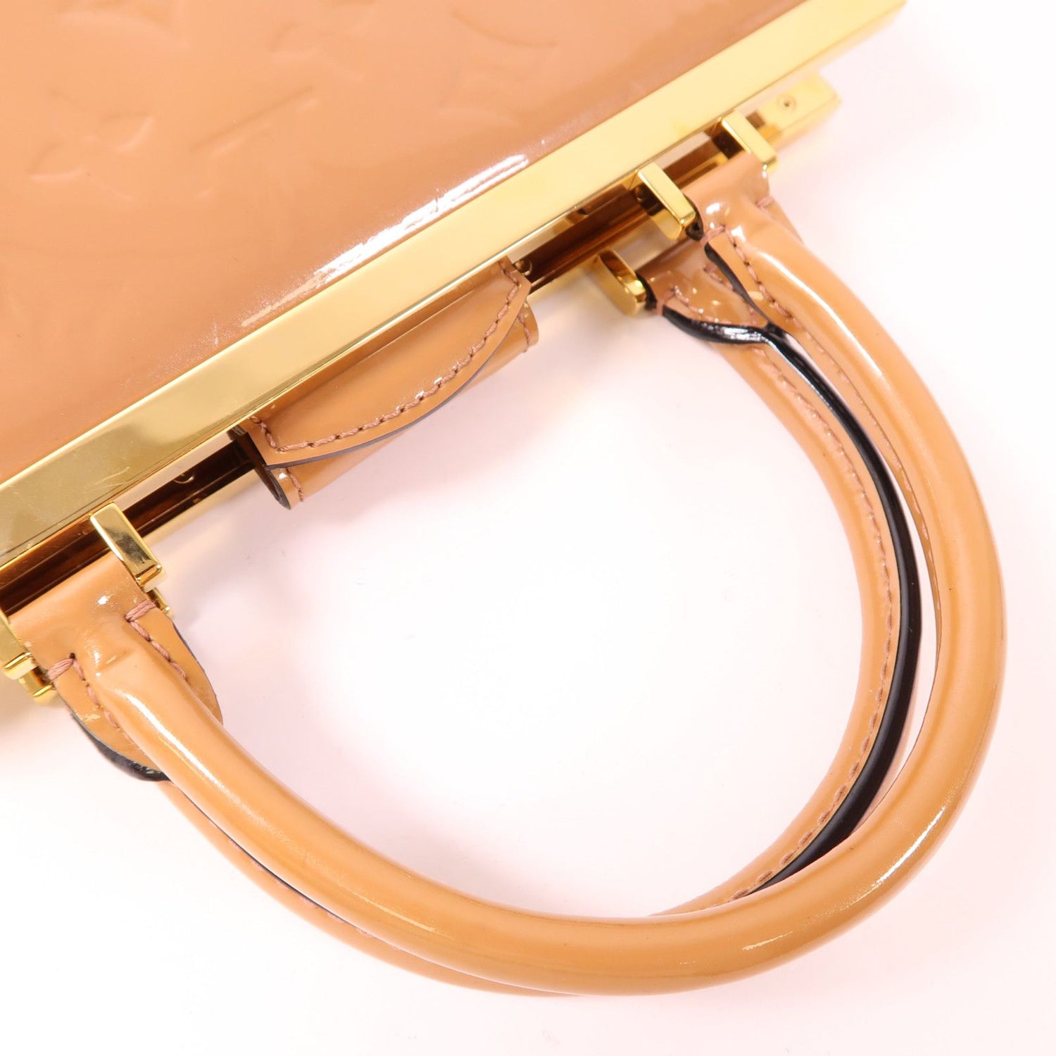 Louis Vuitton Lacquered Leather Deesse Pm Kinpaku Handmade Bag Beige Handbag M 91596