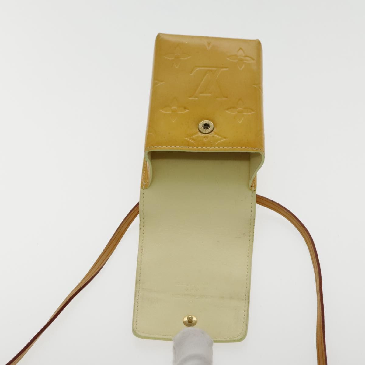 Louis Vuitton Vernis Walker Shoulder Wallet Gris M 91031 Lv Auth