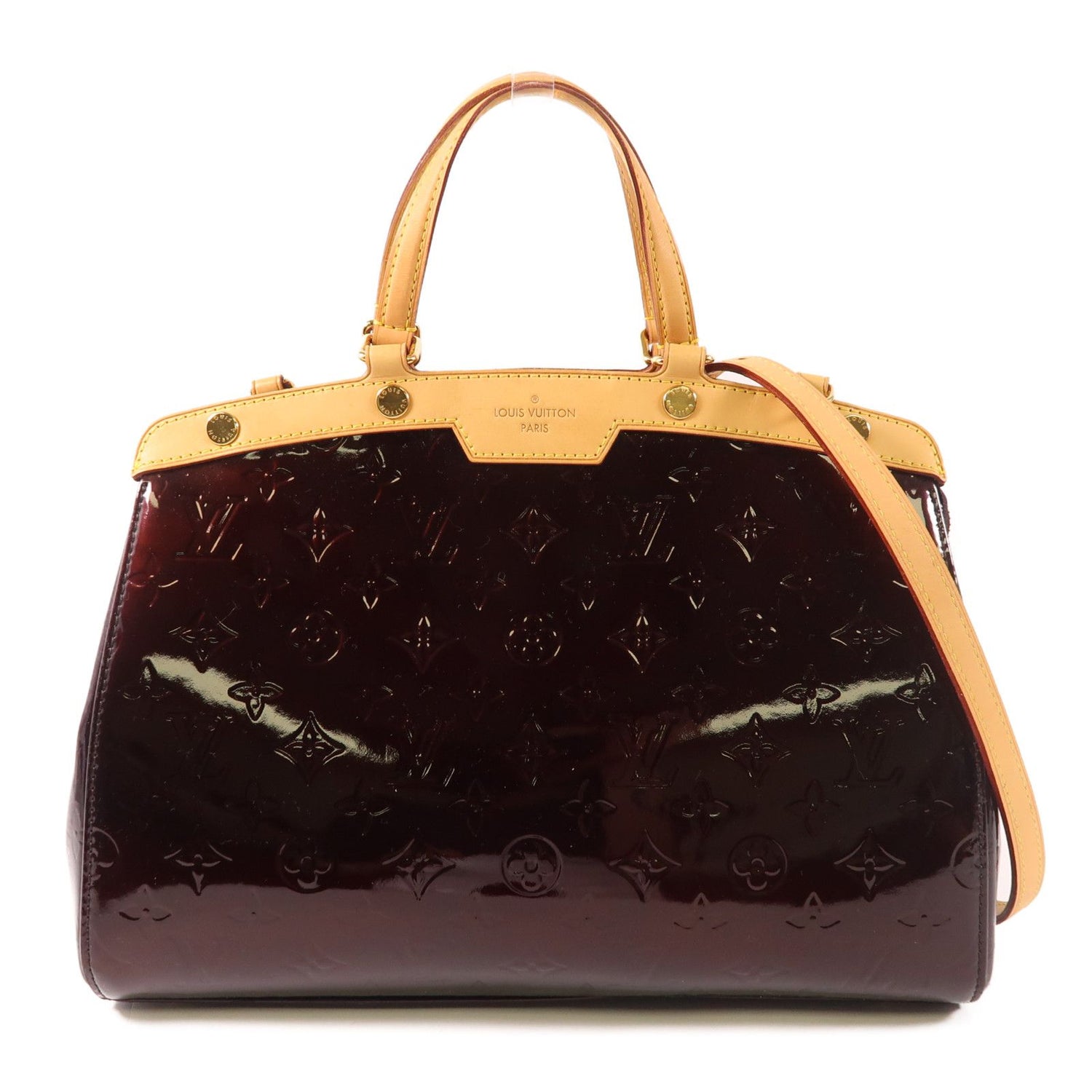 Louis Vuitton Vernis Brea Mm Hand-milled Shoulder Bag Rouge Fauviste Red Rouge 2way Shoulder Bag M 91690