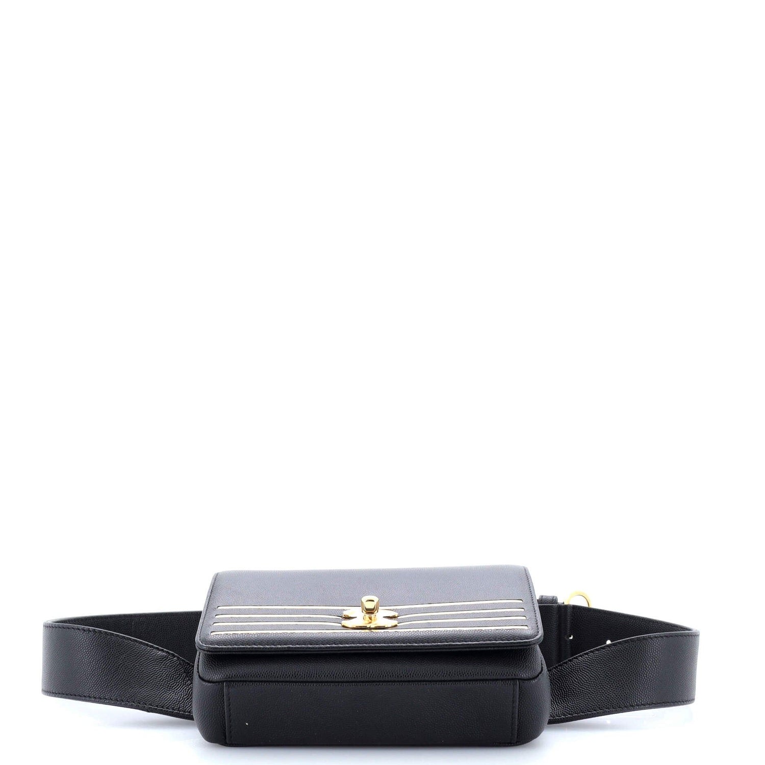 Chanel Captain Gold Waist Bag Embroidered Caviar Medium