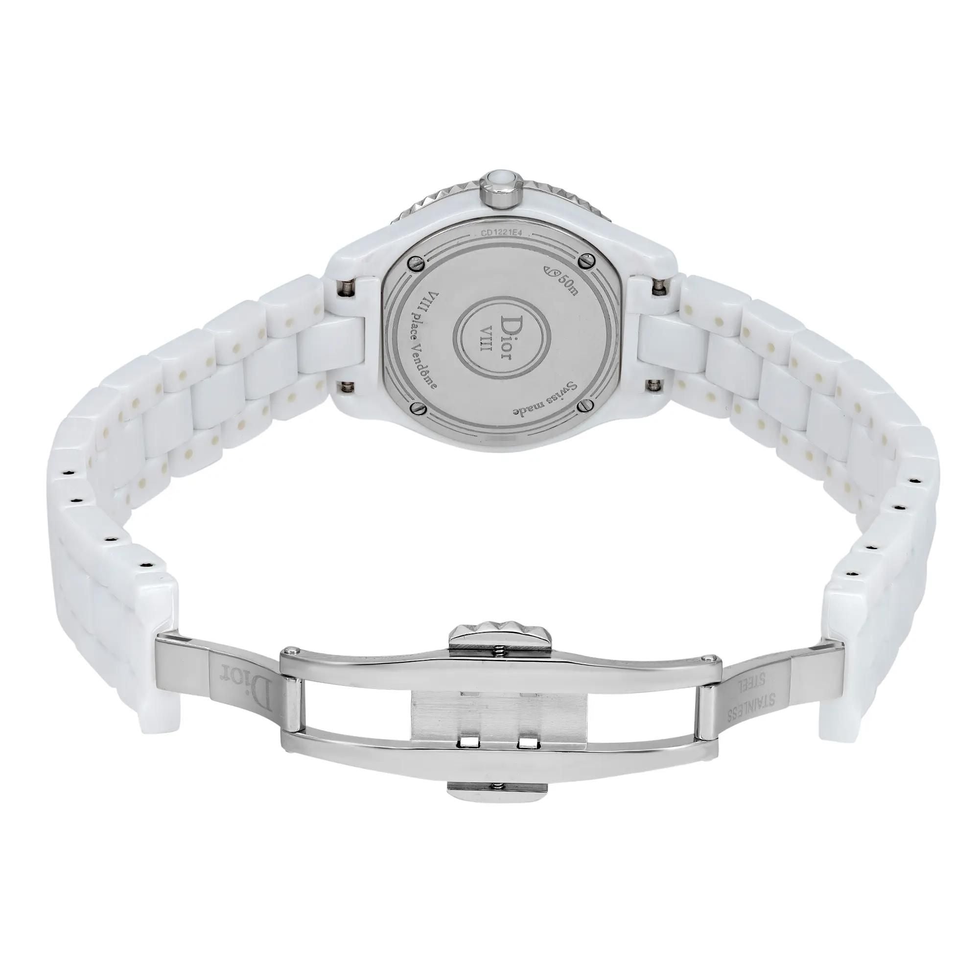 Christian Dior VIII Hi Tech Ceramic MOP Dial Quartz Ladies Watch CD1221E4C001