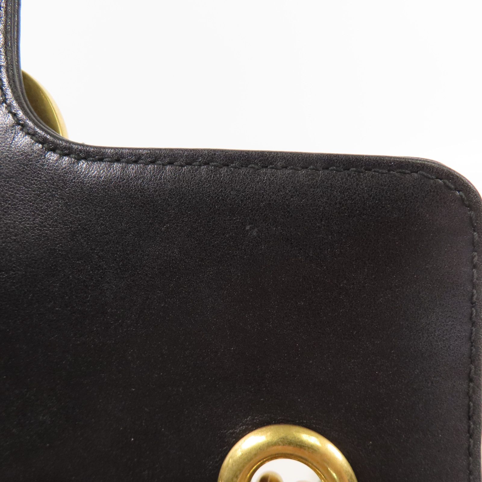 Gucci Cowhide Leather Gg Marmont Mini Golden Cross Shoulder Bag Black Calfskin (cowhide) 446744