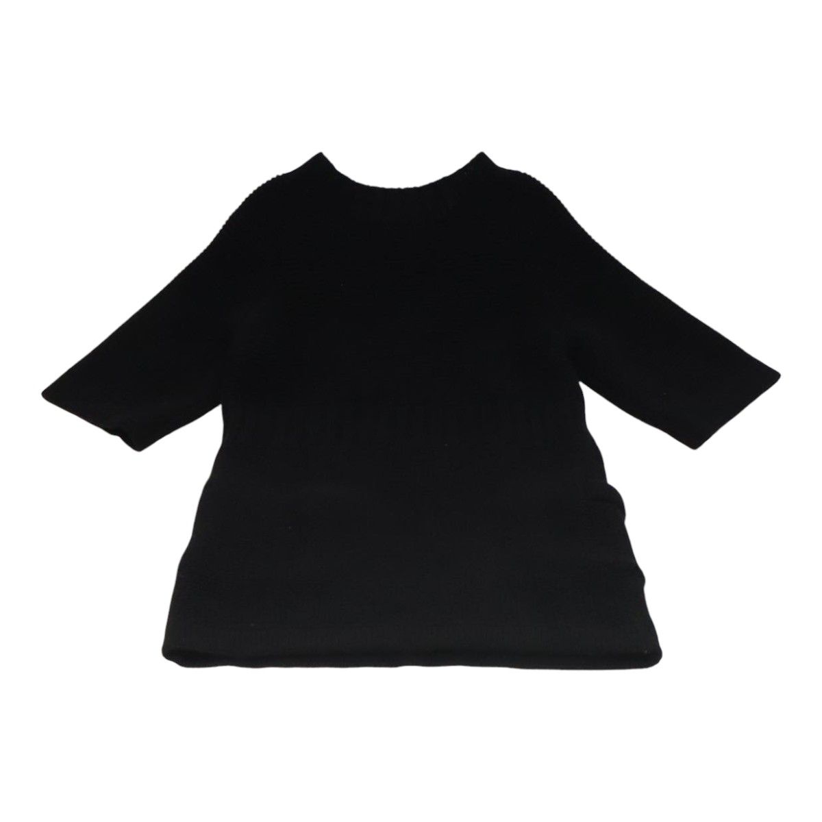 Chanel Sweater Wool 36 Black Cc Auth
