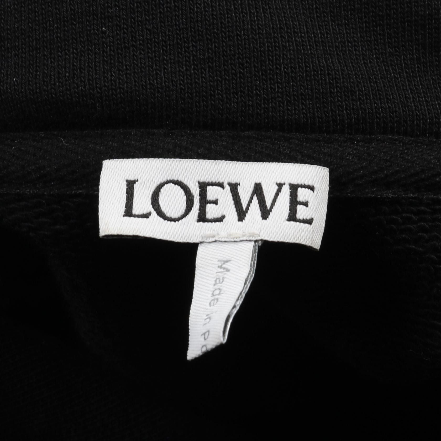 Loewe Anagram Cropped Hoodie Xs S 359y 22x 18 Cotton Black