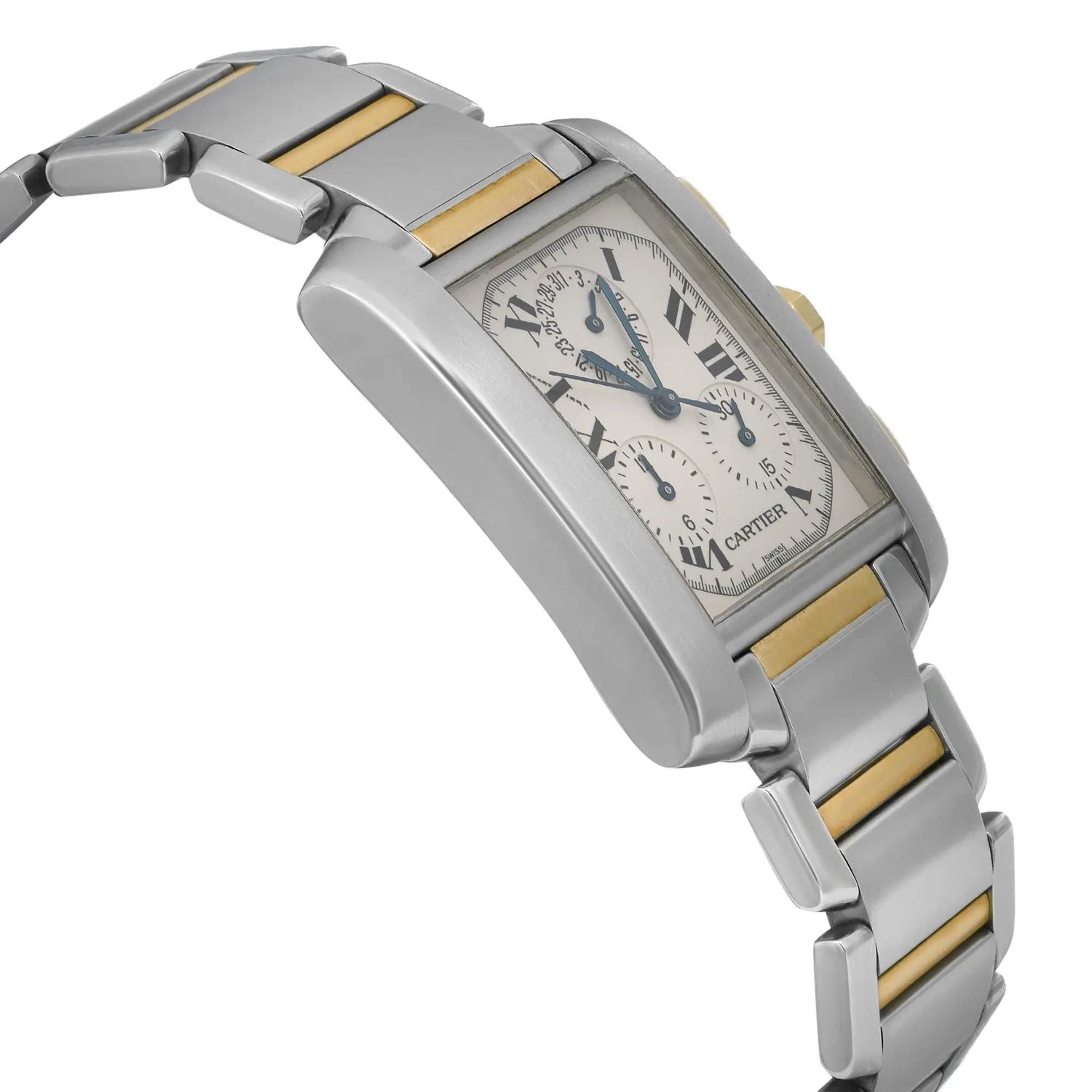 Cartier Tank Francaise Chronoflex Gold Steel Quartz Watch 2303 W51004Q4