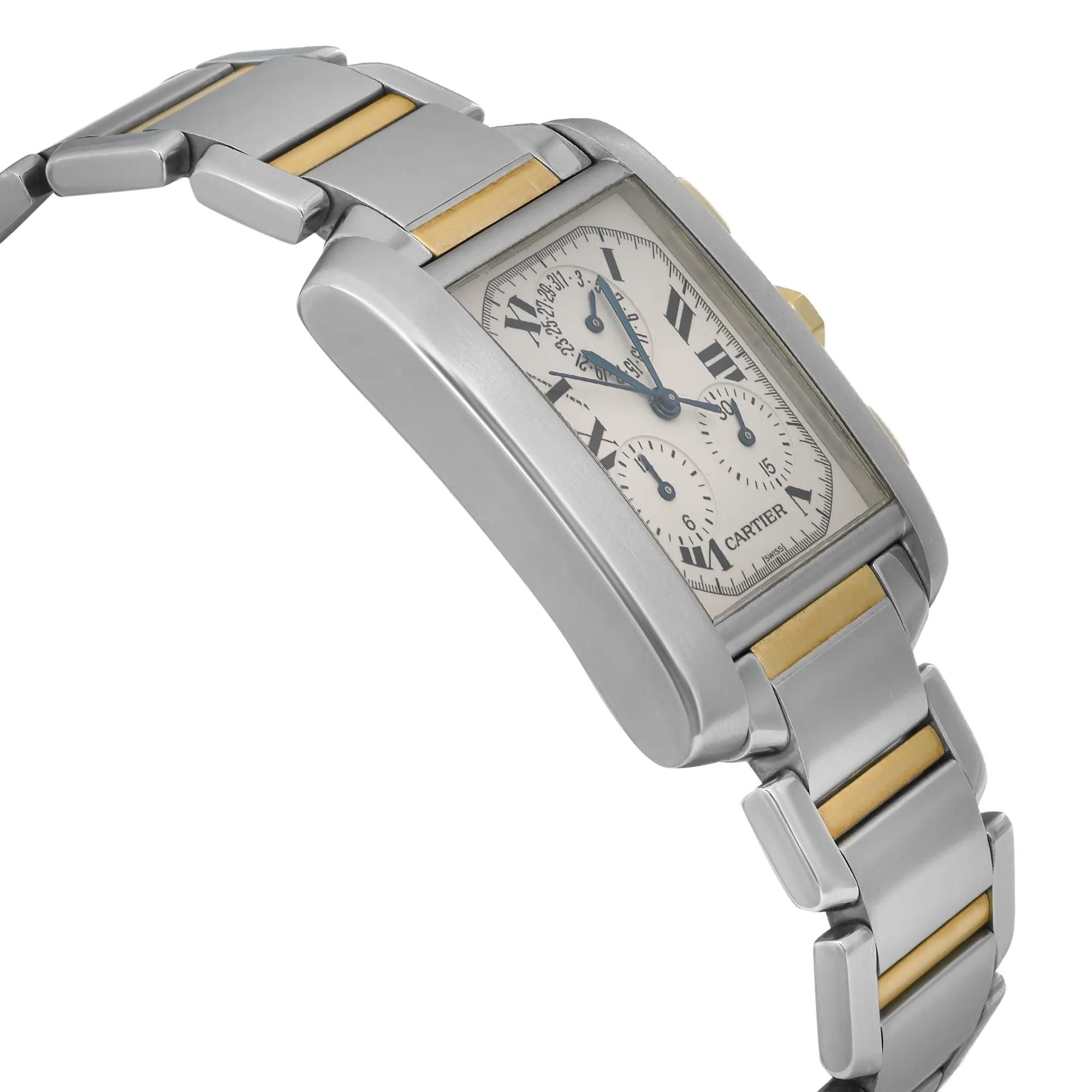 Cartier Tank Francaise Chronoflex Gold Steel Quartz Watch 2303 W51004Q4