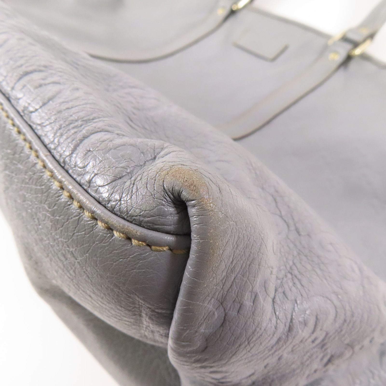 Gucci Cowhide Leather Tote Bag Gray Calfskin (cowhide) 201482