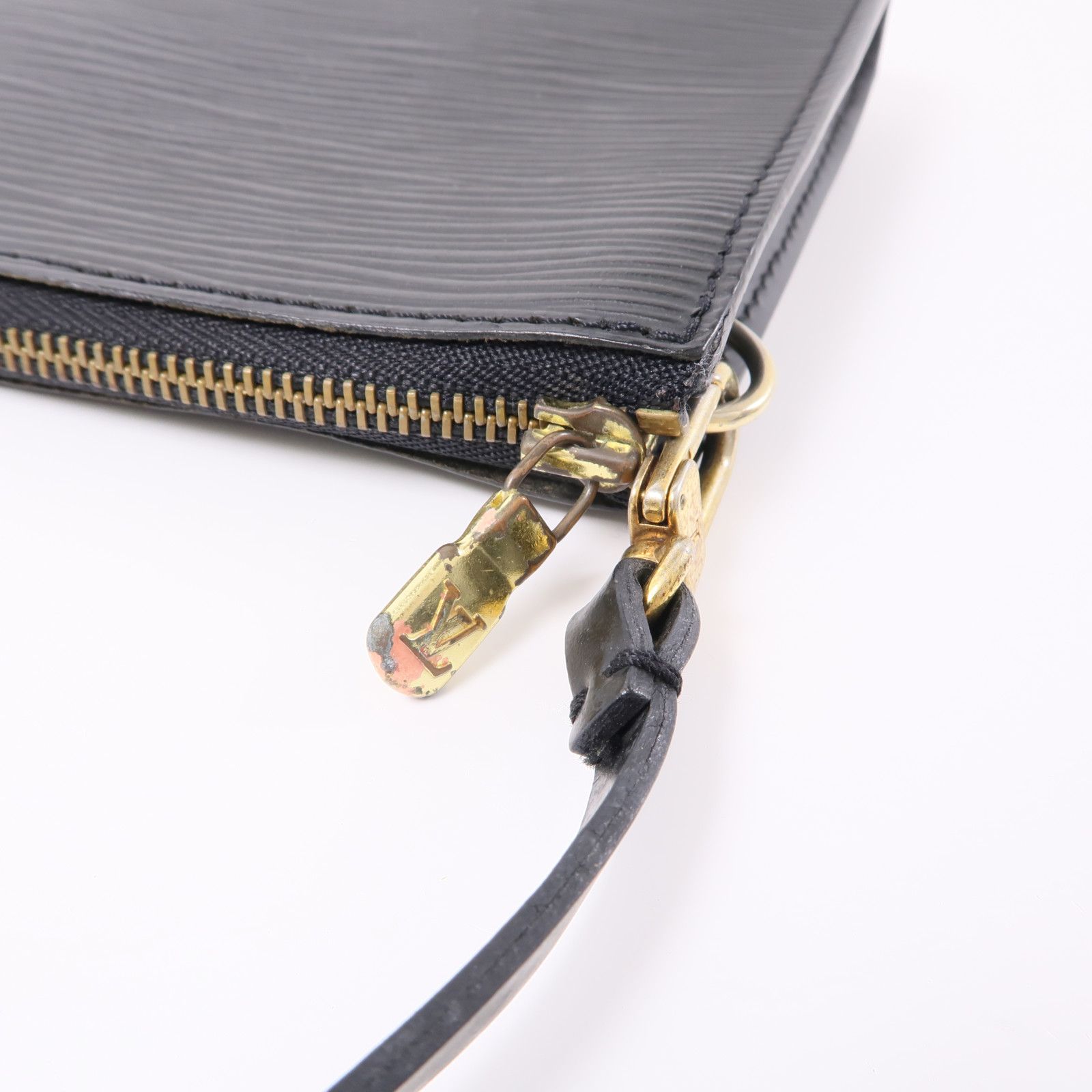 Louis Vuitton Epi Pochette Accessoires Pouch Gold Handmade Bag Black Black Handbag M 5294