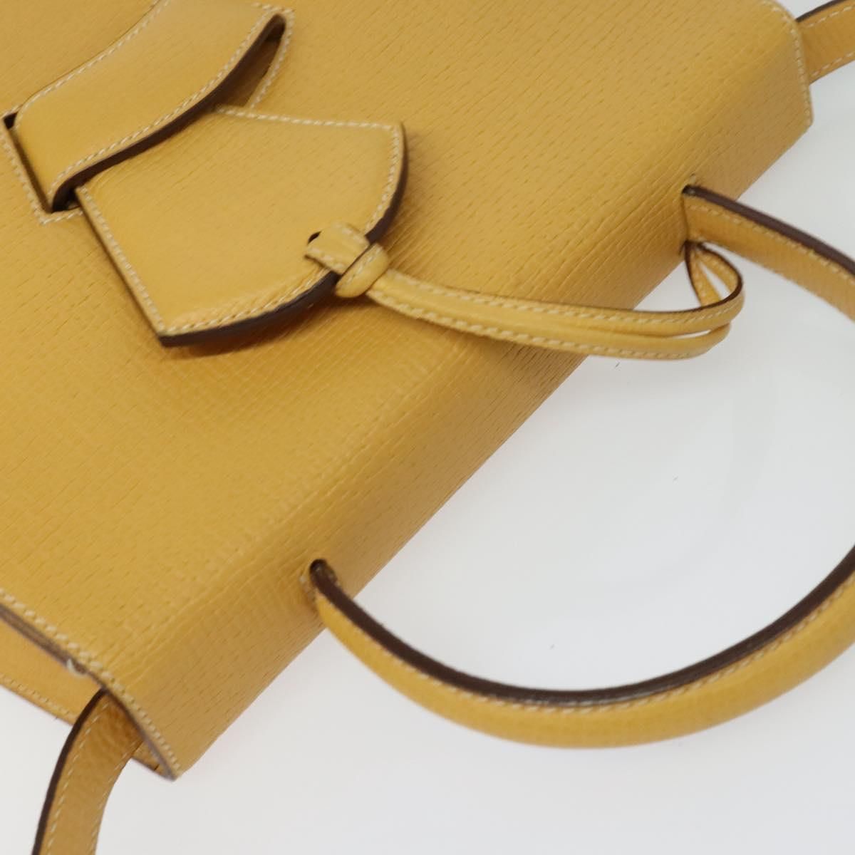 Loewe Barcelona Hand Bag Leather 2way Yellow Auth