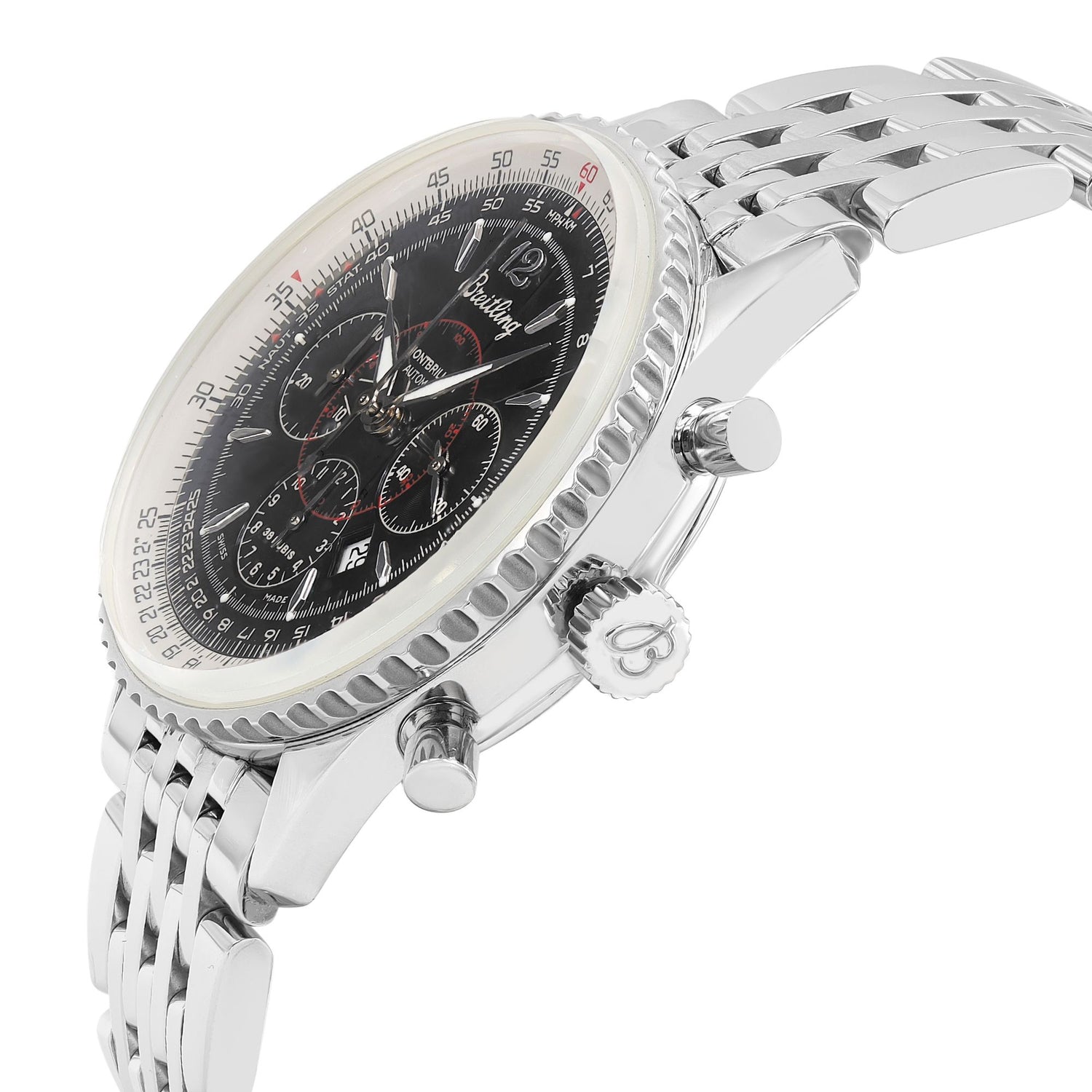 Breitling Navitimer Montbrilliant 38mm Steel Black Dial Mens Watch A41330