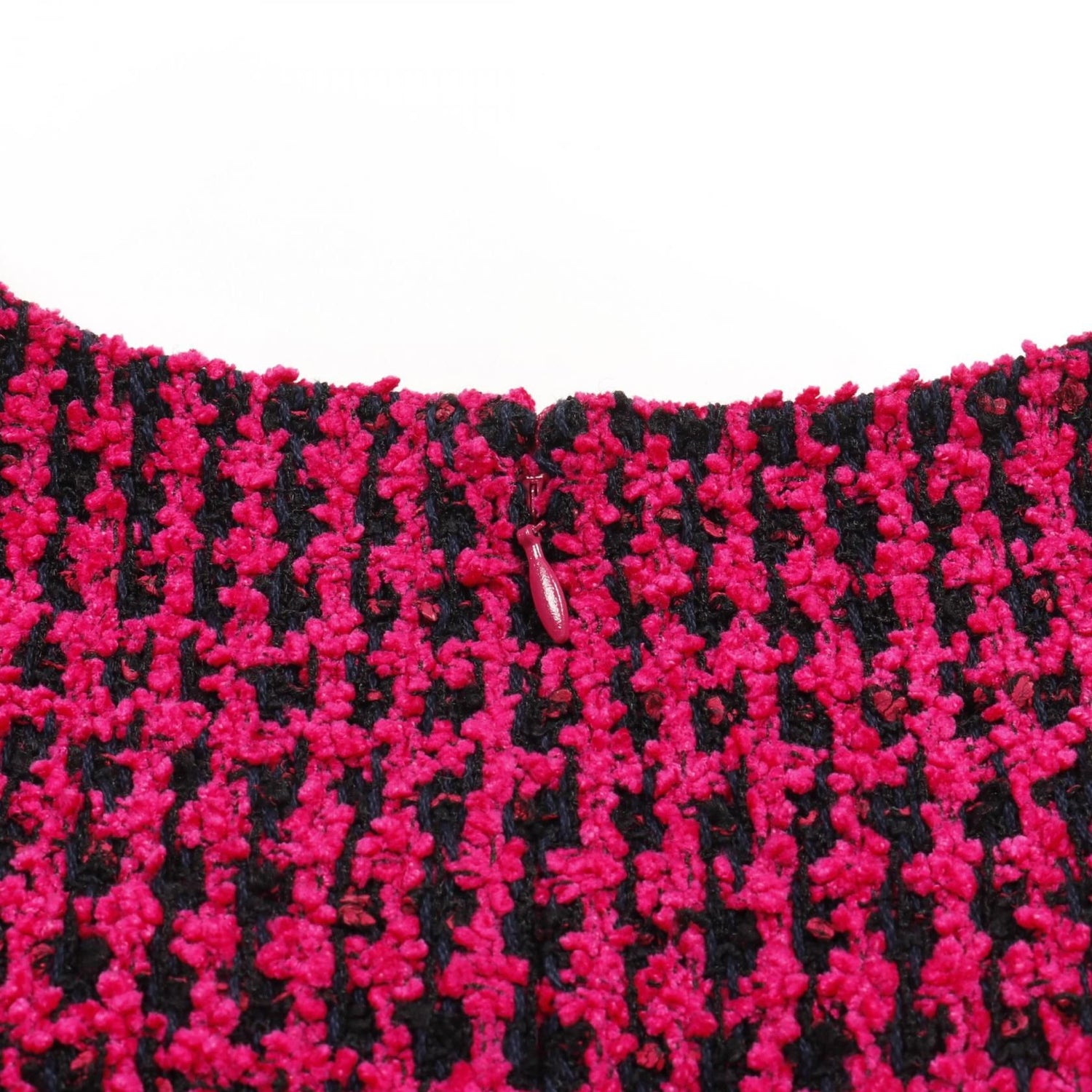 Chanel Pink Black Dress Rayon Cotton Wool P 55184v 41404