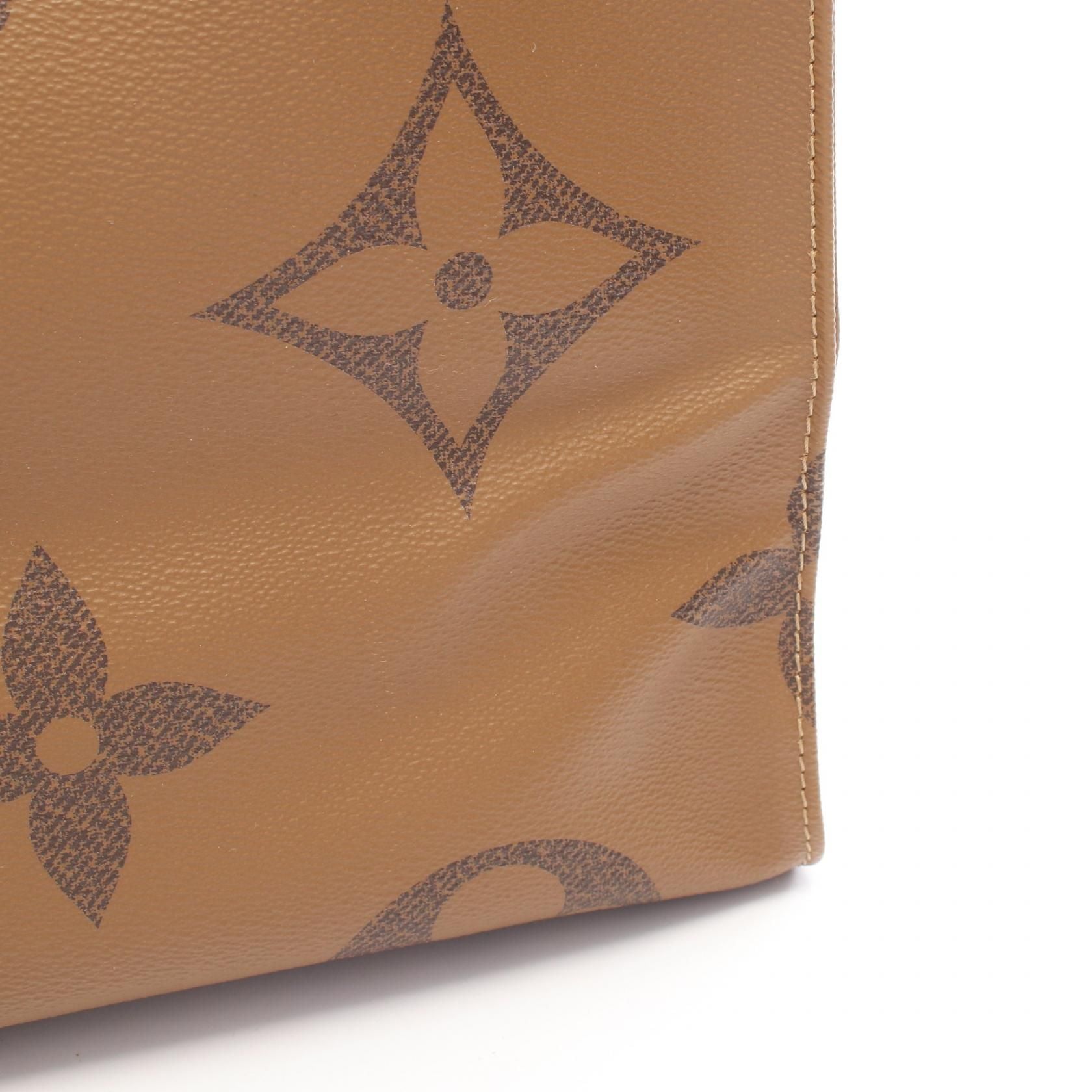 Louis Vuitton On-the-go Gm Tote Bag M 44576 Monogram Giant Reverse Beige