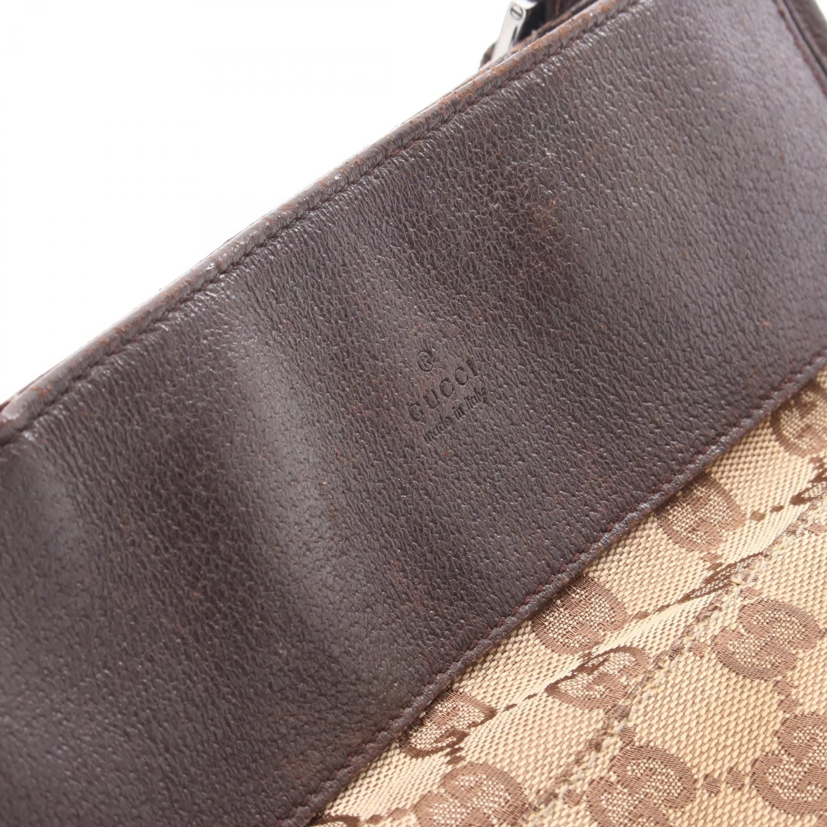 Gucci Gg Canvas Shoulder Bag Beige Brown Canvas 27639