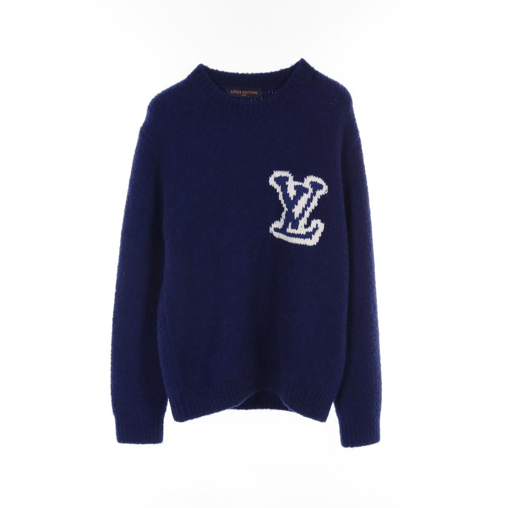 Louis Vuitton Lv Intarsia Knitwear Rm 202m Vss Hjn 18w Wool Yak Blue Mens L