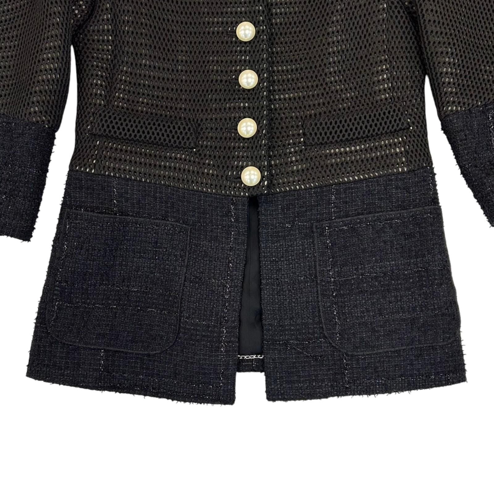 Chanel Jacket Skirt Setup P 45896w 05279 Nylon Black 34 Cc Coco