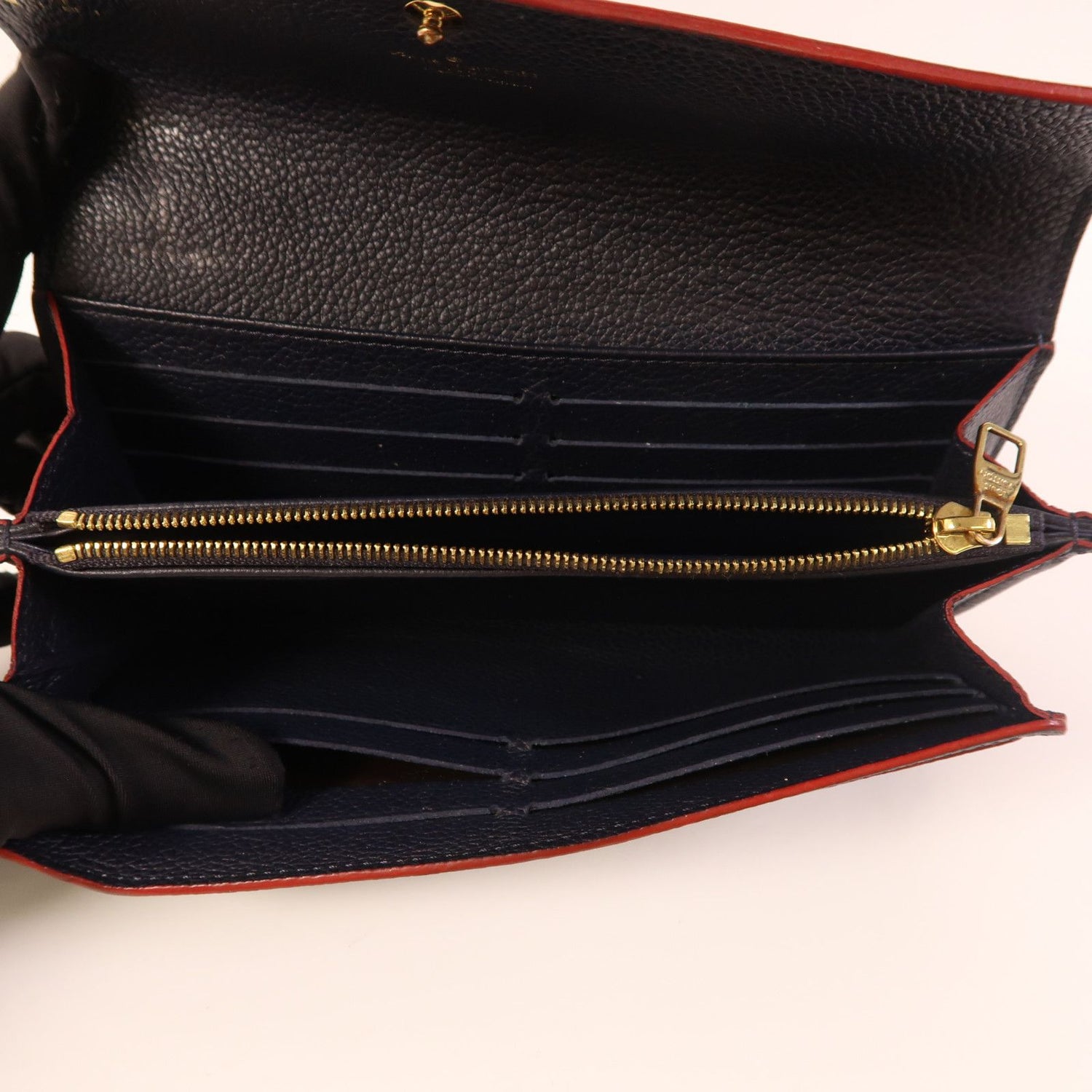 Louis Vuitton Empreinte Sarah Long Wallet Navy Blue Bifoldpurse M 61182