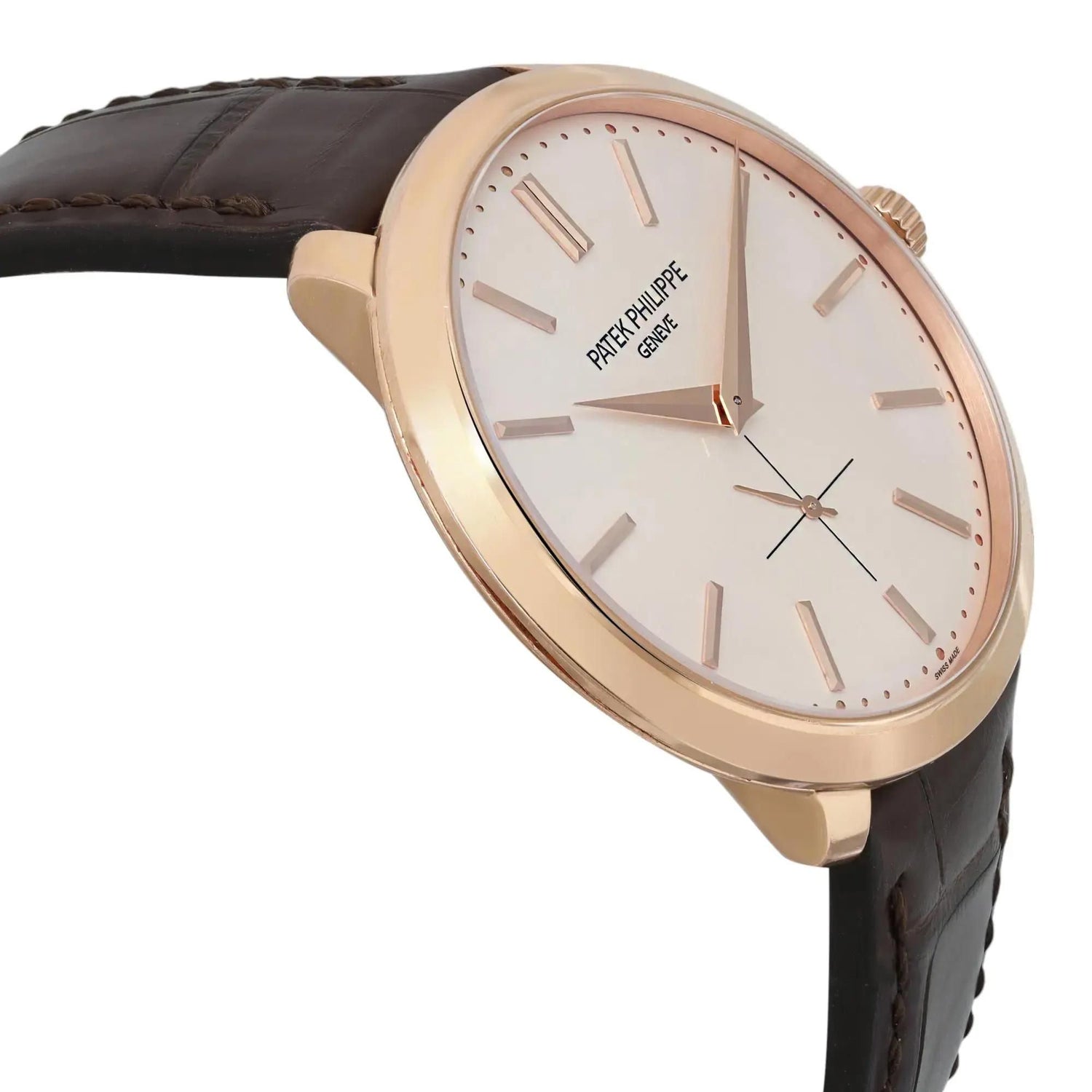 Patek Philippe Calatrava 18k Rose Gold Cream Dial Hand Wind Men Watch 5123R-001