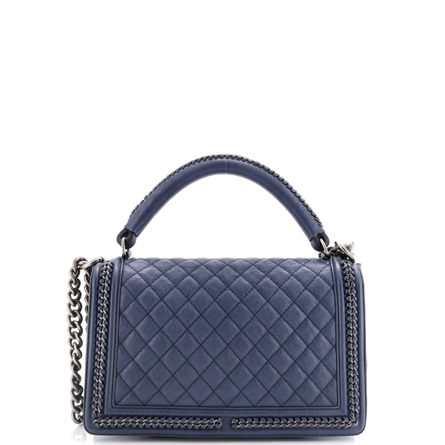Chanel Chain Handle Boy Flap Bag Quilted Calfskin New Medium