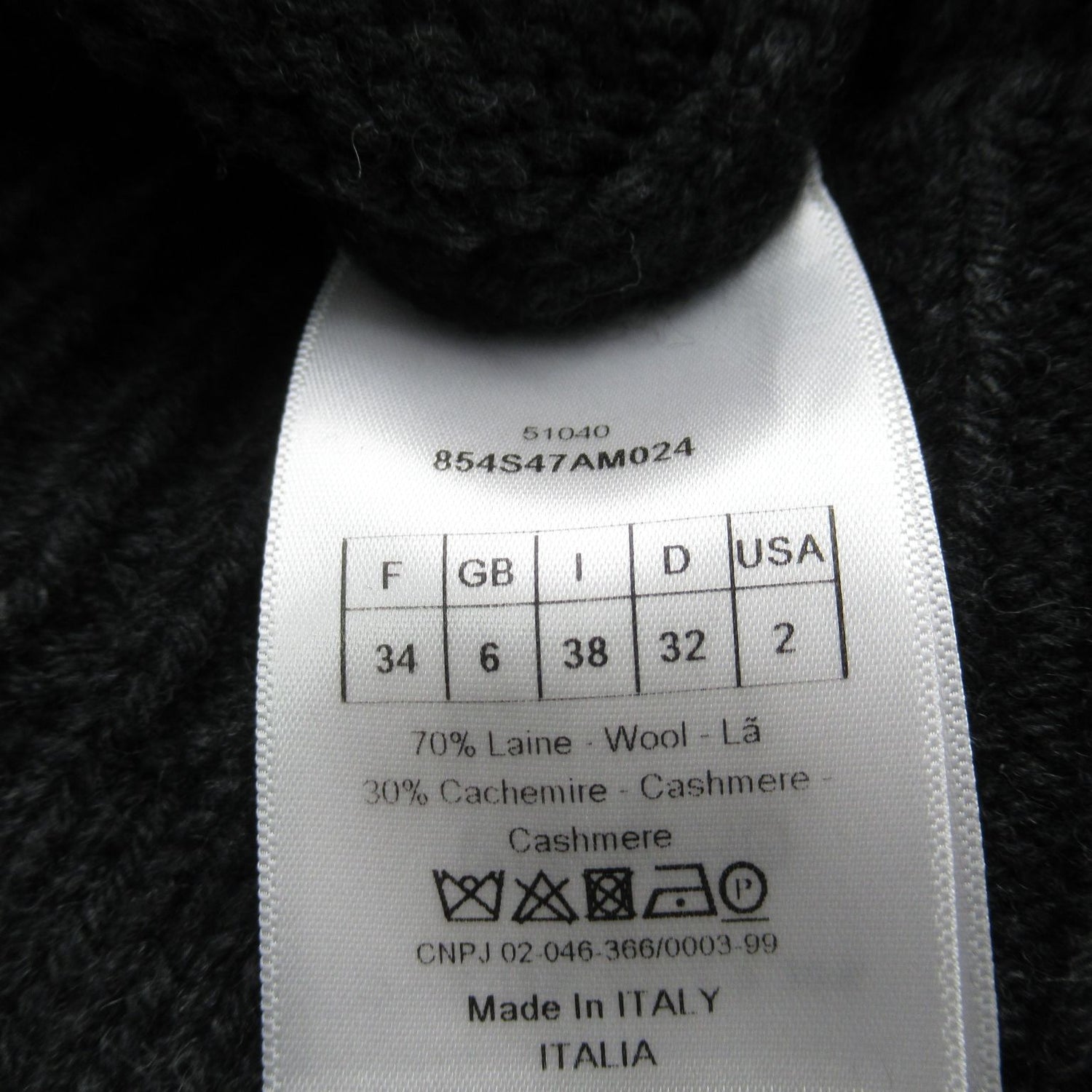 Dior Youthquake Sweater Wool Cashmere Grey 34