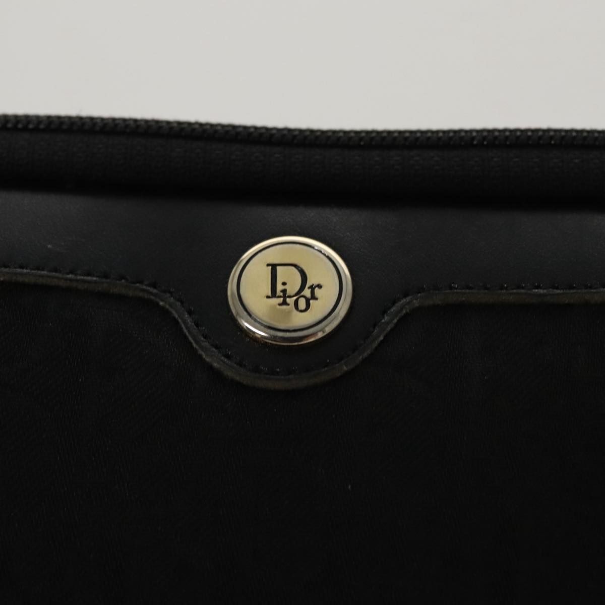 Christian Dior Trotter Canvas Clutch Bag Black Auth