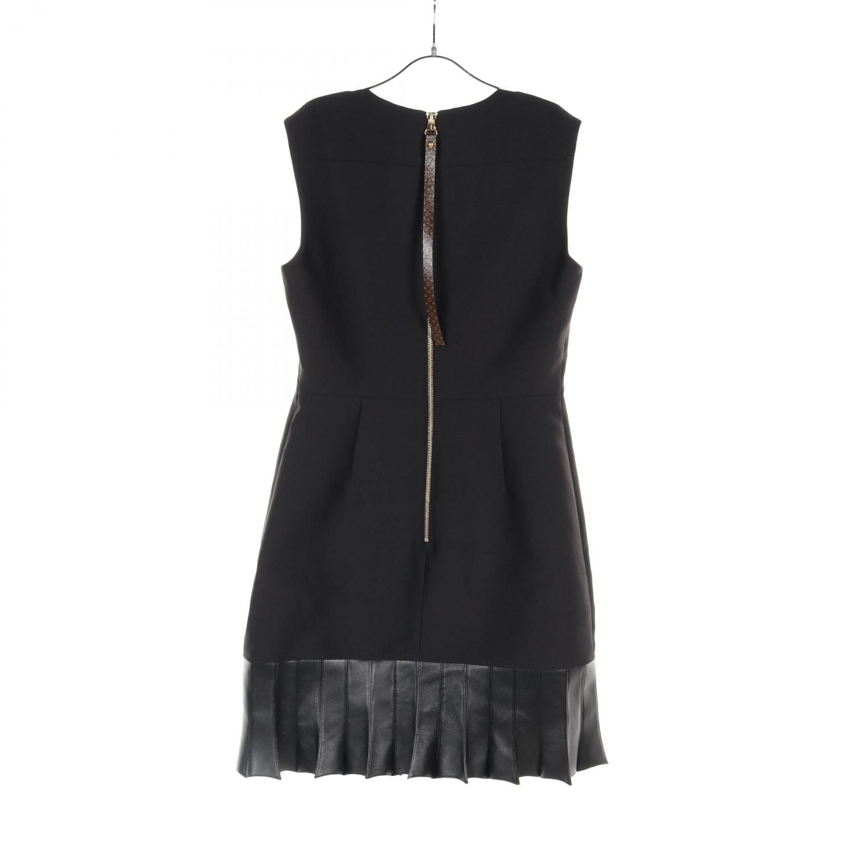 Louis Vuitton Fin Flounce Smikado Dress Black Dress Rw 241wa Sm 4 Fqds 92