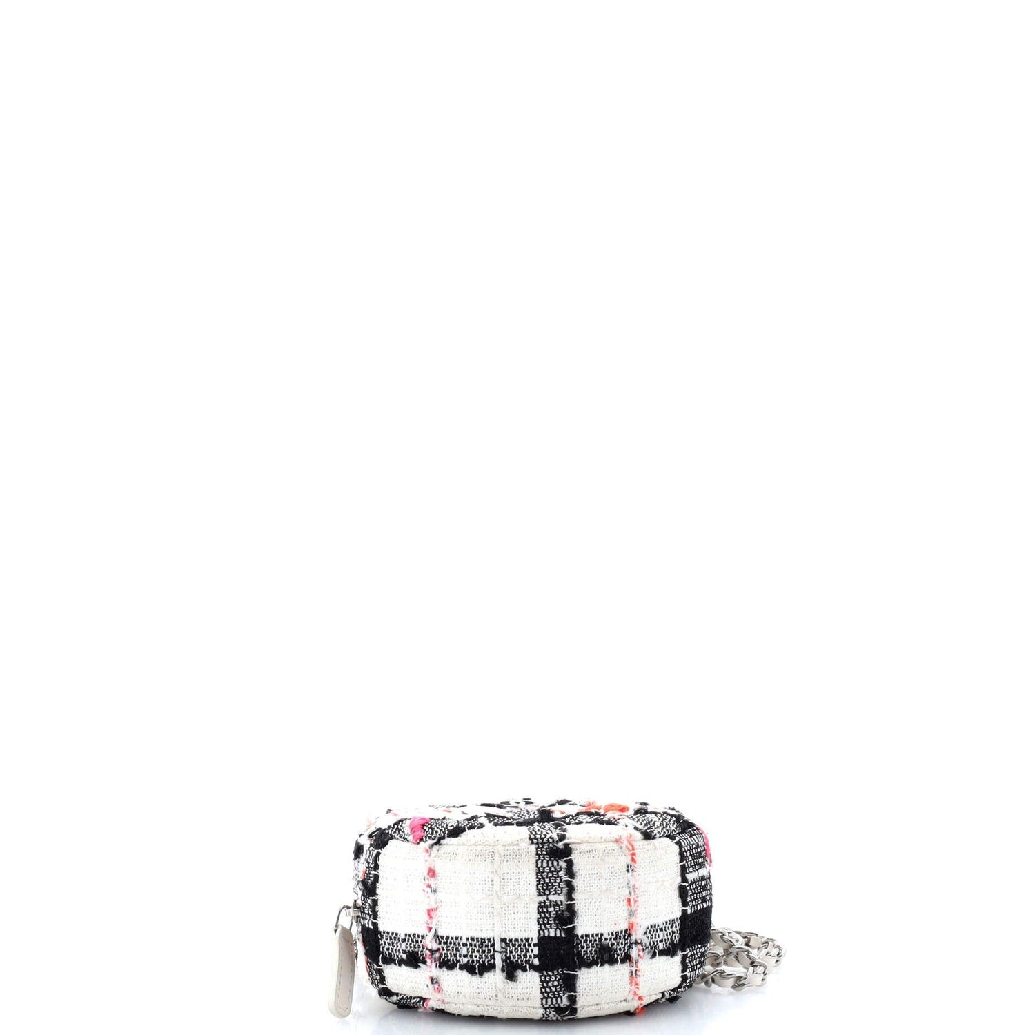 Chanel Round Clutch With Chain Quilted Tweed Mini