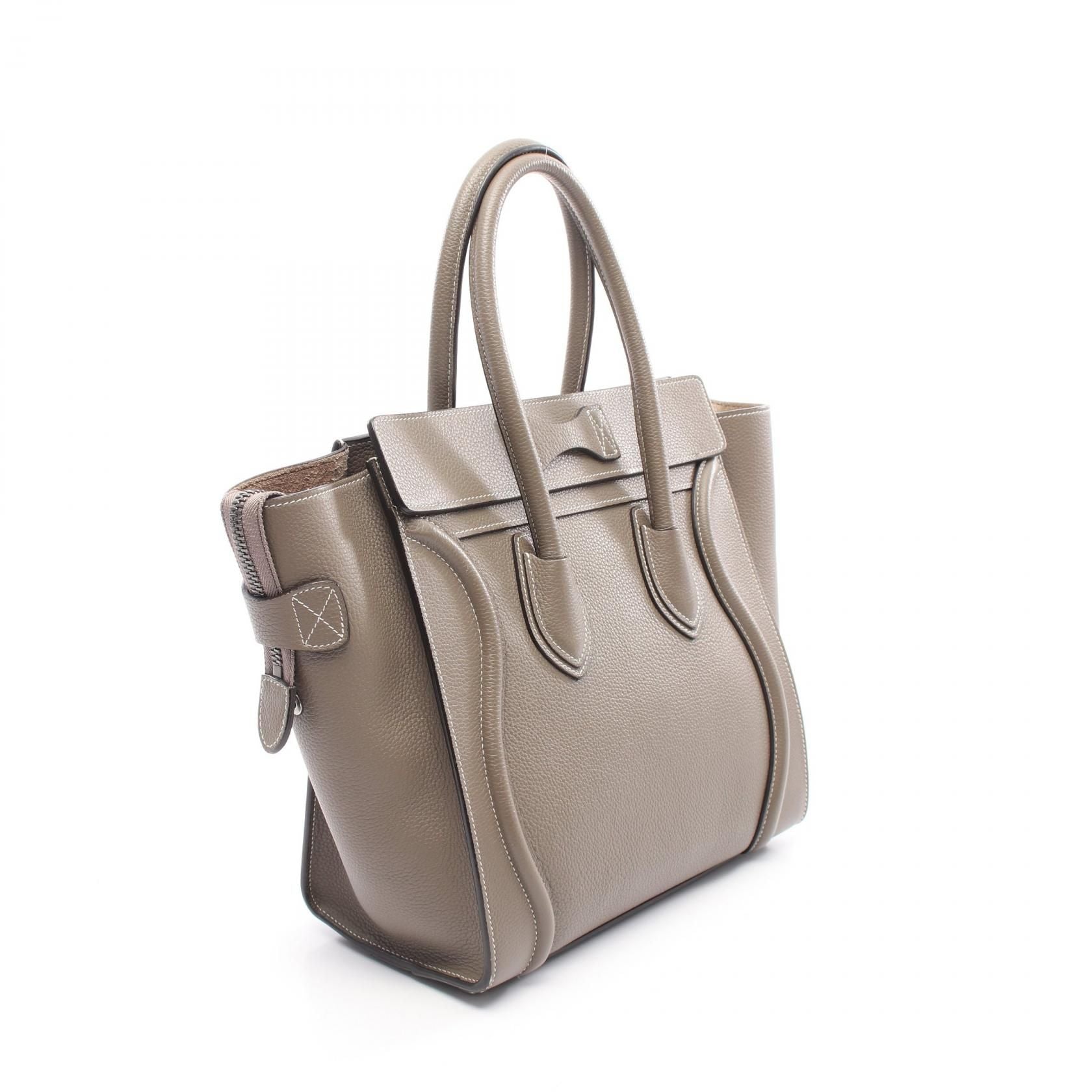 Celine Luggage Micro Shopper Tote Bag Brown Leather 167793