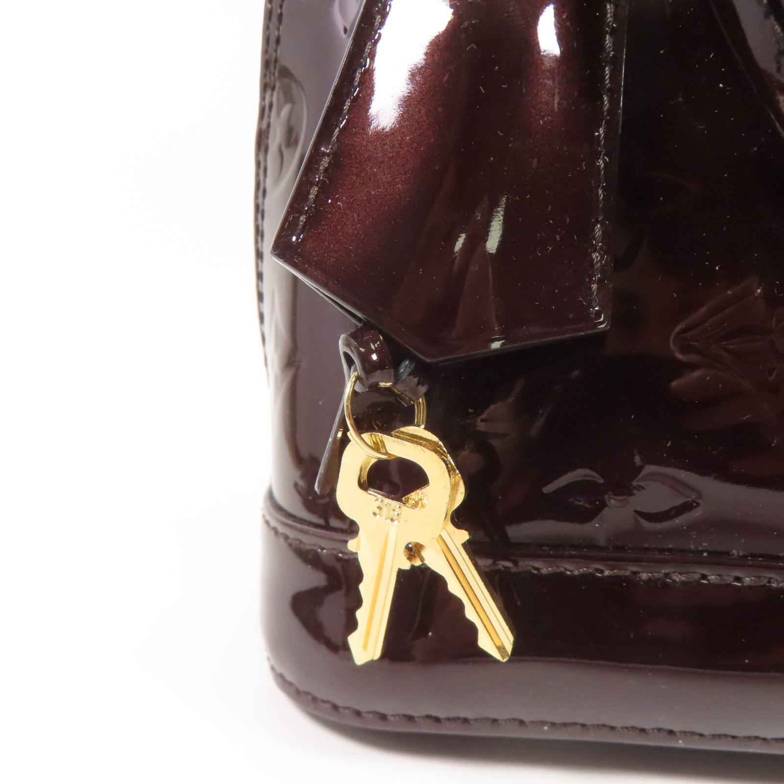 Louis Vuitton Vernis Alma Bb Handmade Shoulder Bag Red Amarante 2way Shoulder Bag M 91678