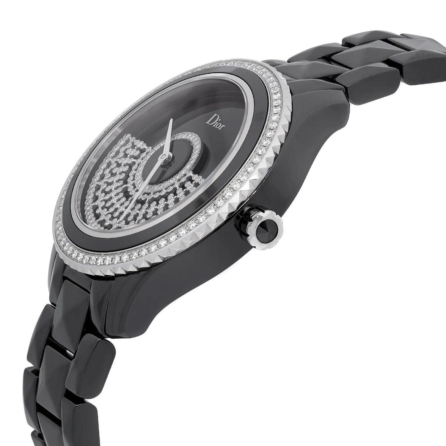 Christian Dior VIII Grand Bal 38mm Ceramic Diamond Black Dial Watch CD124BE3C001