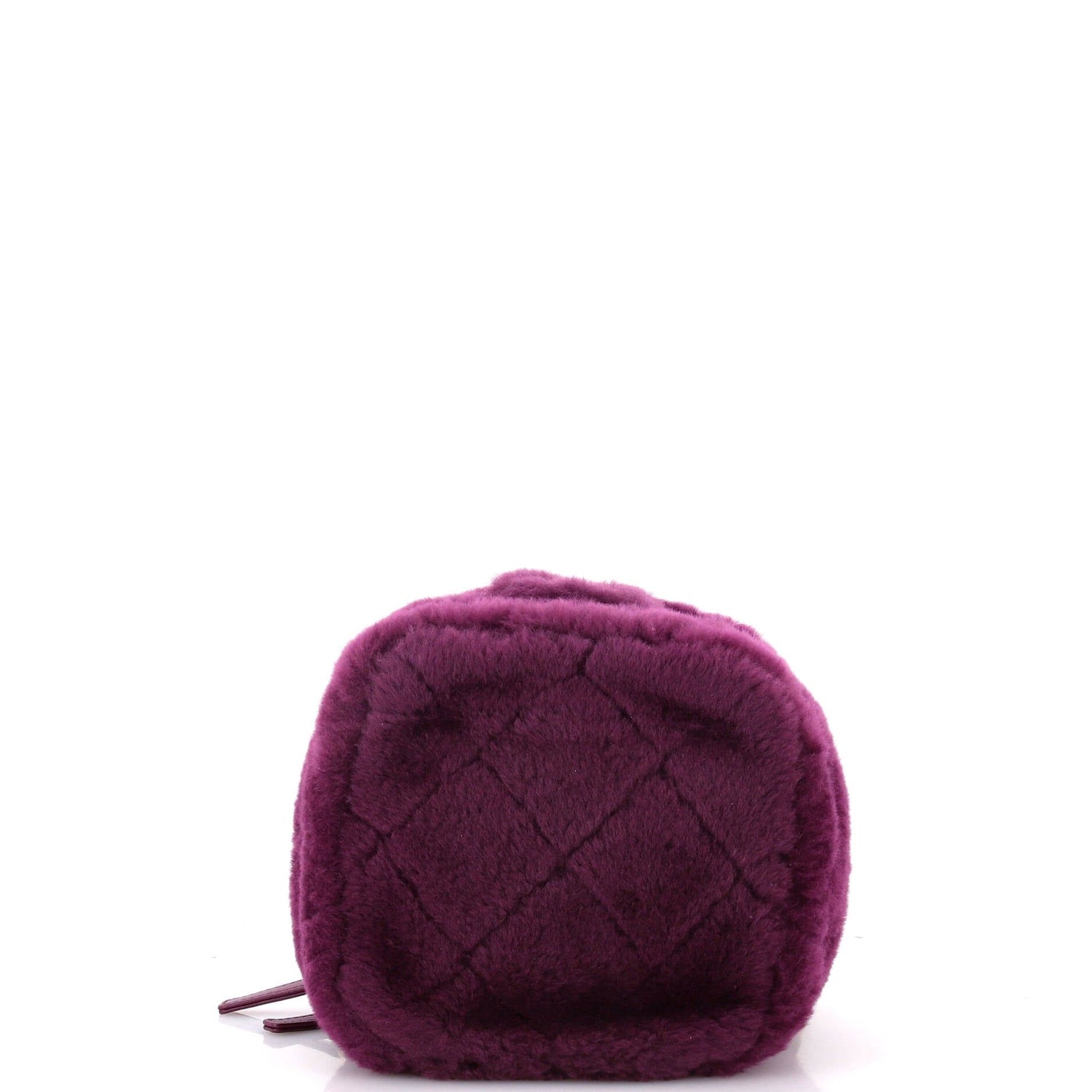 Chanel Coconing Top Handle Vanity Case With Chain Quilted Shearling Small