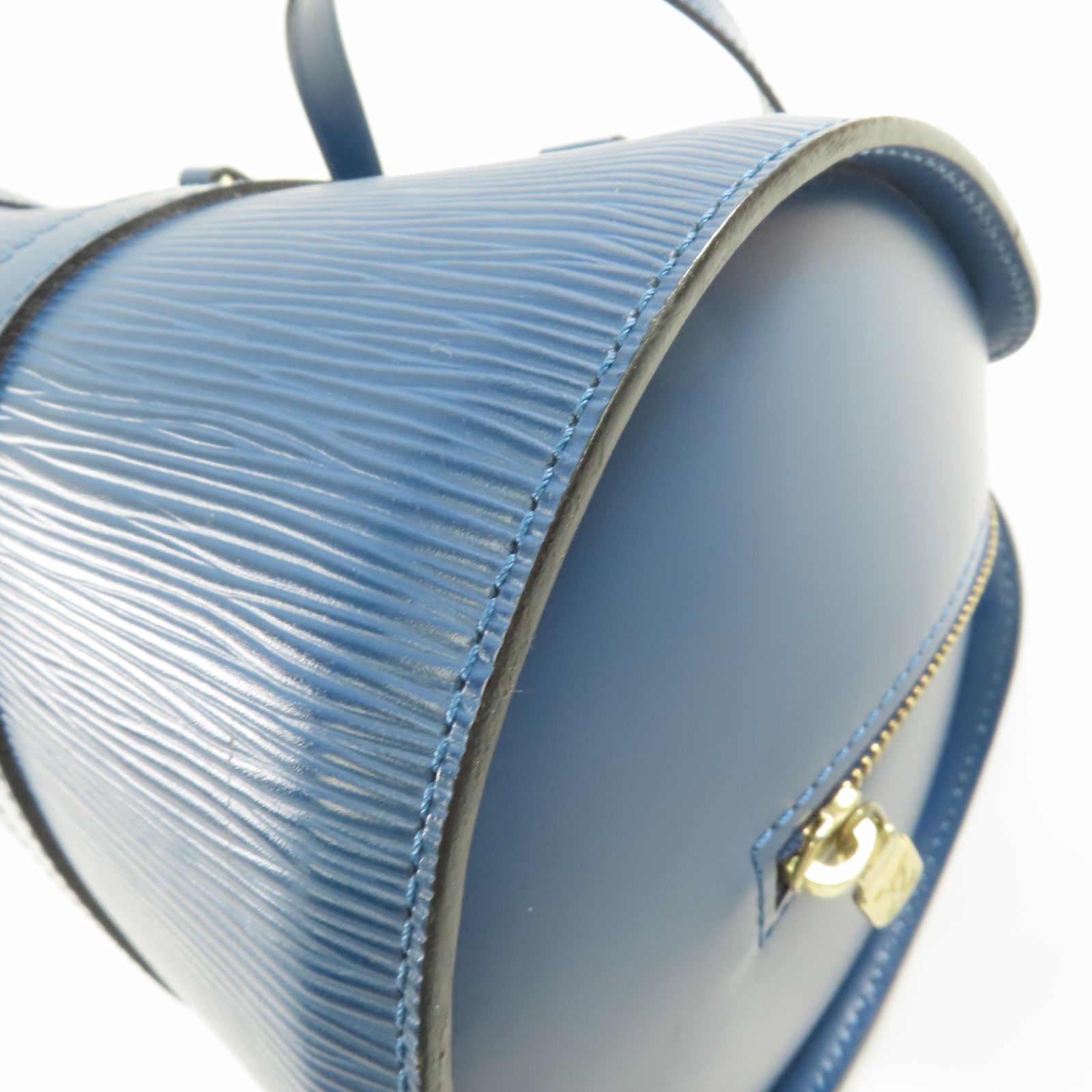 Louis Vuitton Epi Soufflot Kinpaku Handmade Bag Indigo Color Blue Handbag M 52225