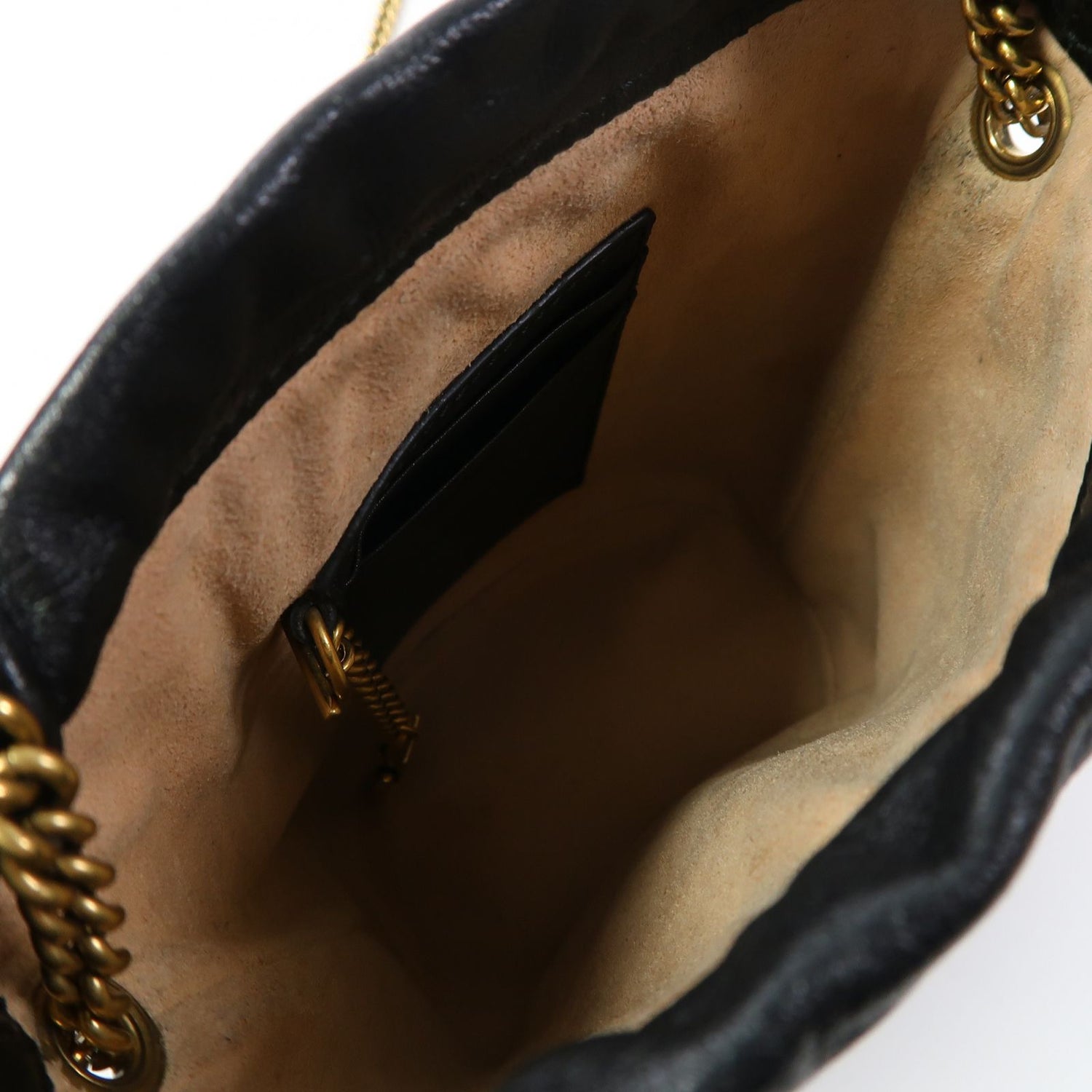 Gucci Cowhide Leather Gg Marmont Gold Crossbody Back Bag Black/black Color Shoulder Ba
