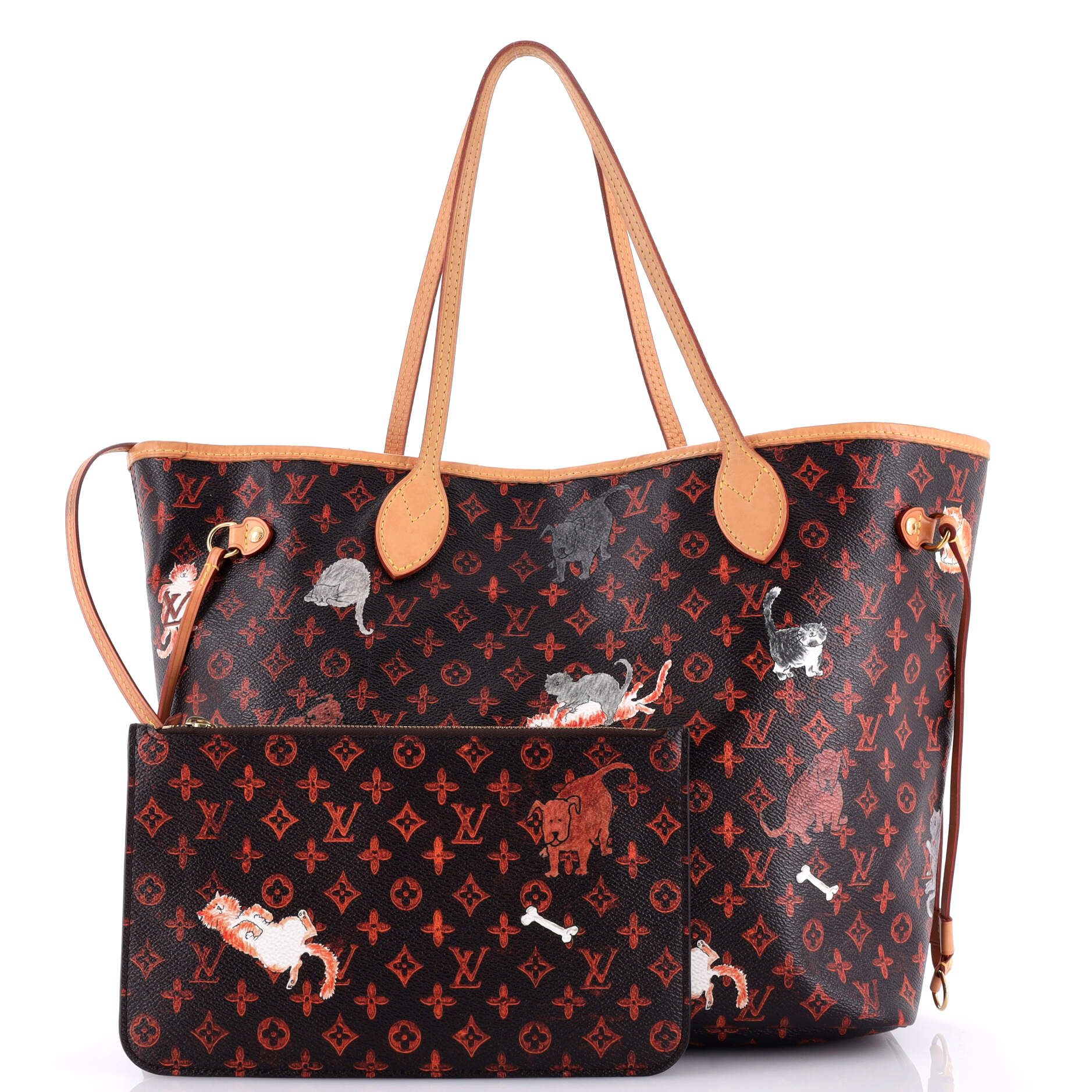 Louis Vuitton Neverfull Nm Tote Limited Edition Grace Coddington Catogram Canvas Mm