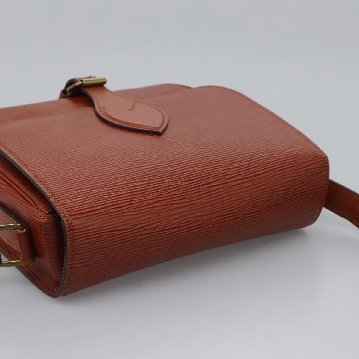 Louis Vuitton Epi Cartouchiere Mm Shoulder Bag Brown M 52243 Lv Auth
