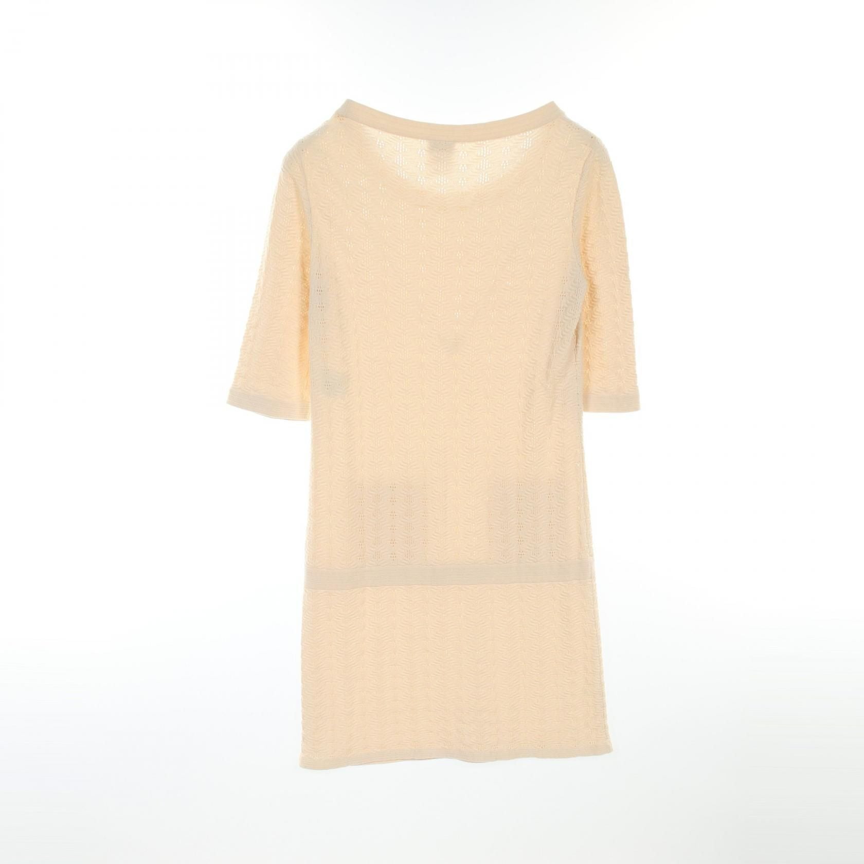 Chanel Beige Coco Mark Button Dress Cotton P 45651