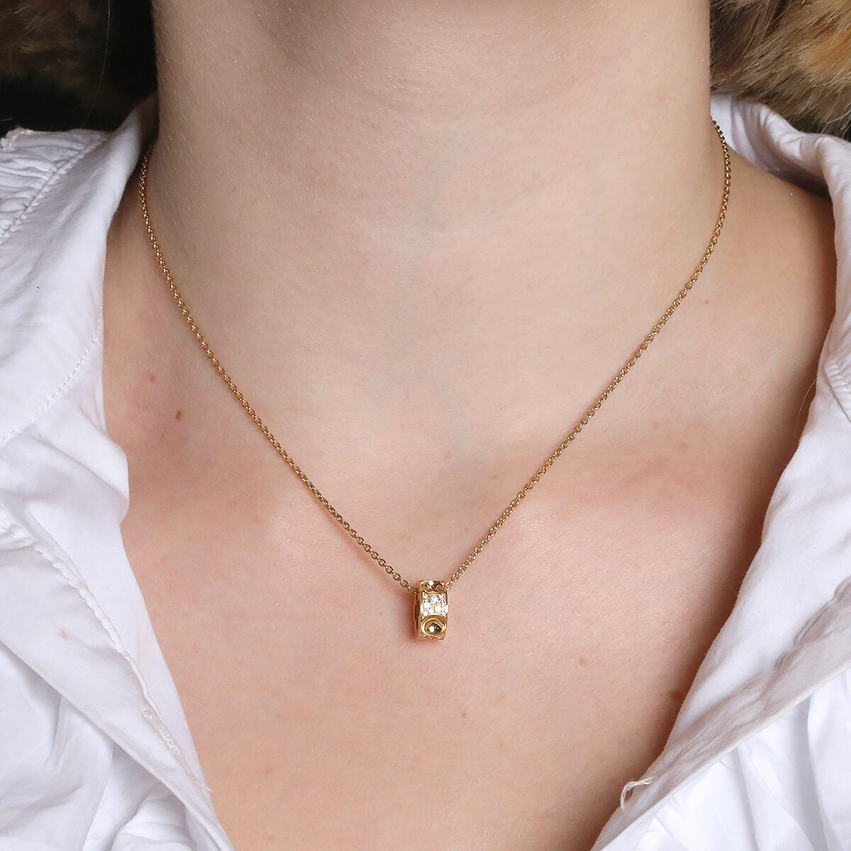 Louis Vuitton Empreinte diamonds and gold necklace
