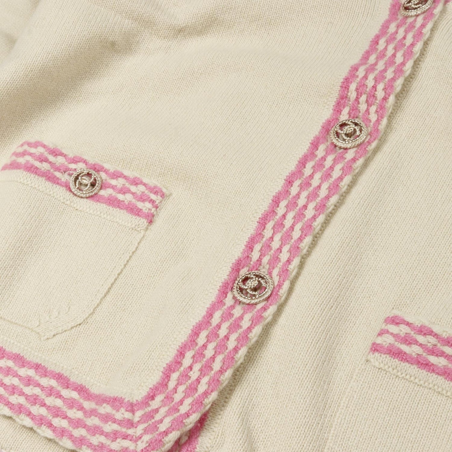 Chanel Beige Pink Cardigan Cashmere P 40294k 02905
